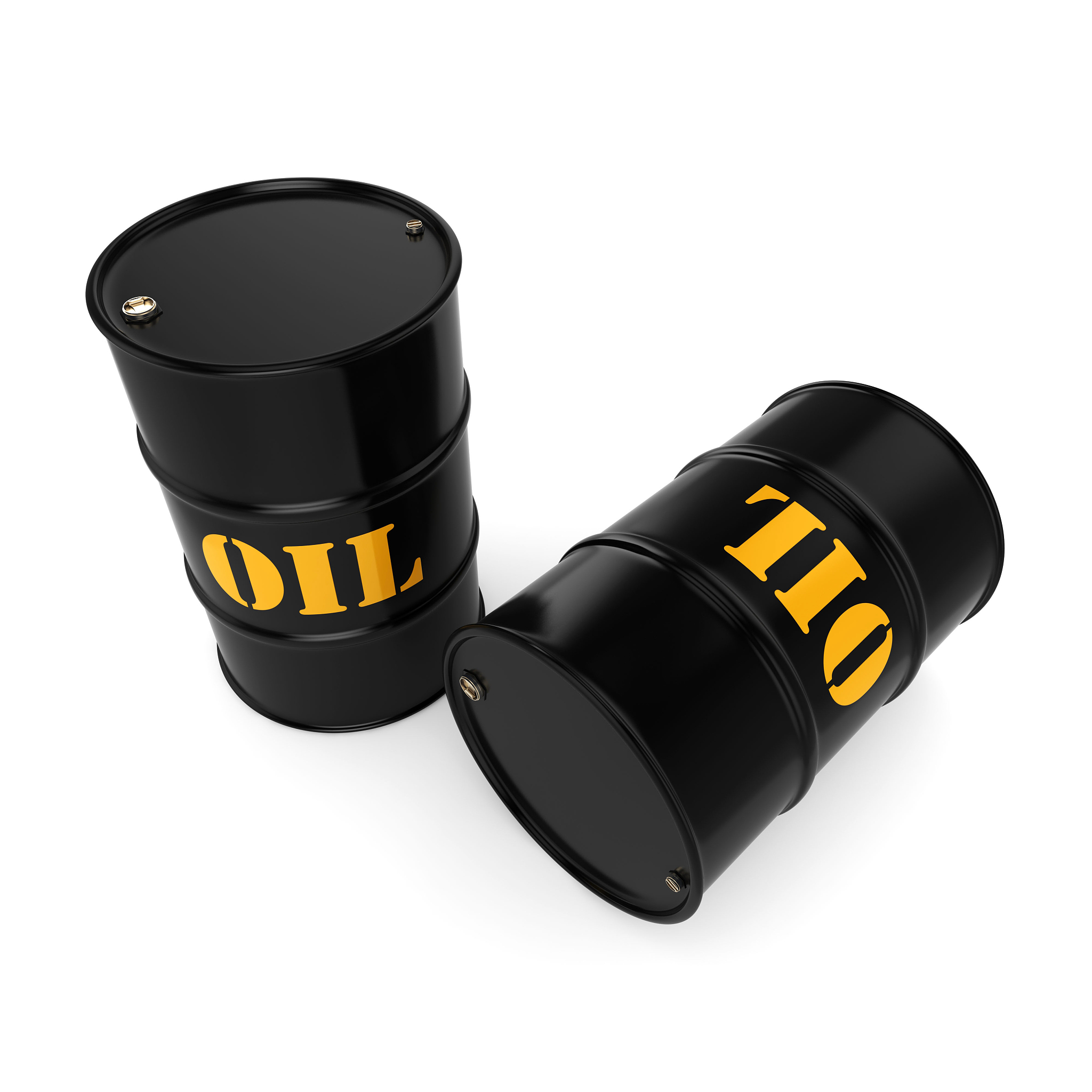 3d rendering black oil barrels