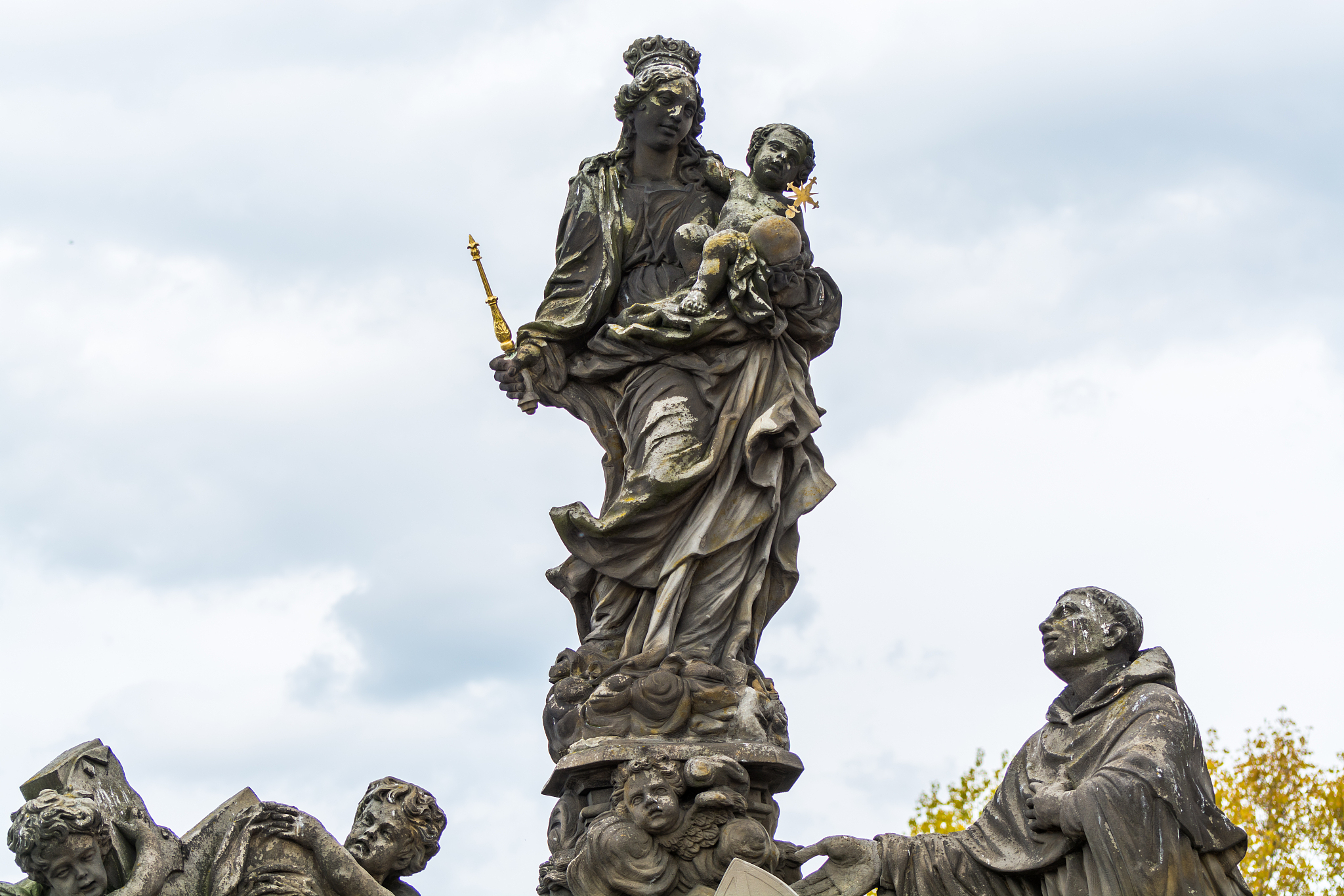 statue of the madonna, ss. dominic and thomas aquinas. charles b