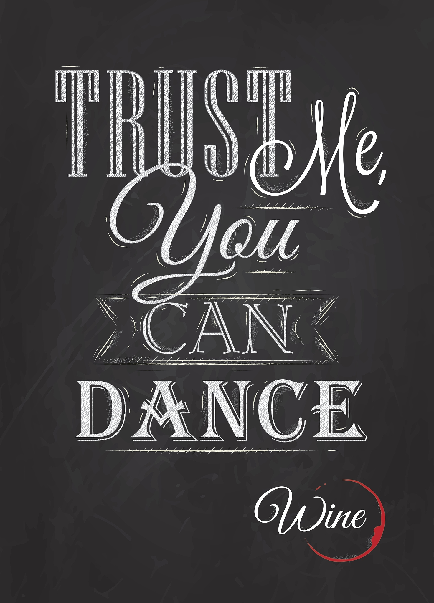poster lettering trust me you can dance