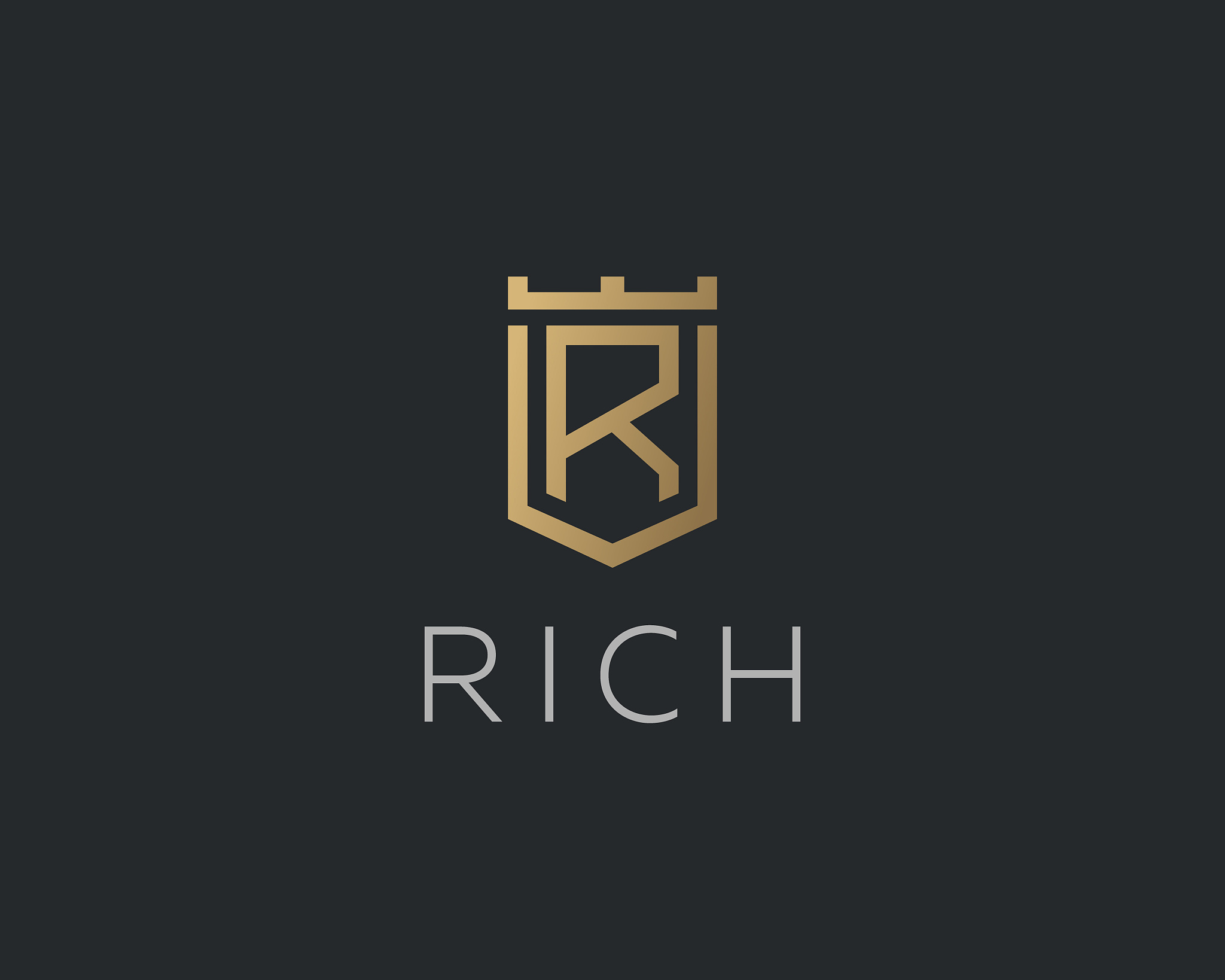 premium monogram letter r initials logotype. elegant shield crow