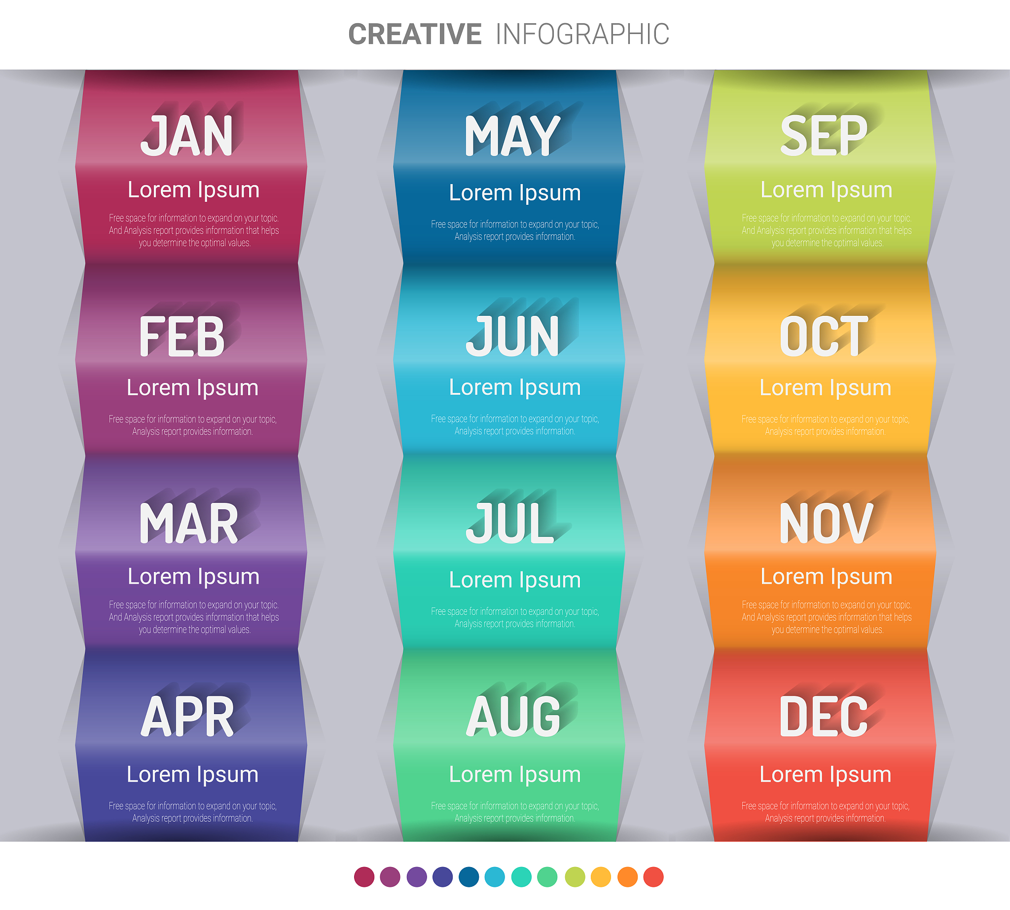 timeline for 1 year, 12 months. infographics month planner desig