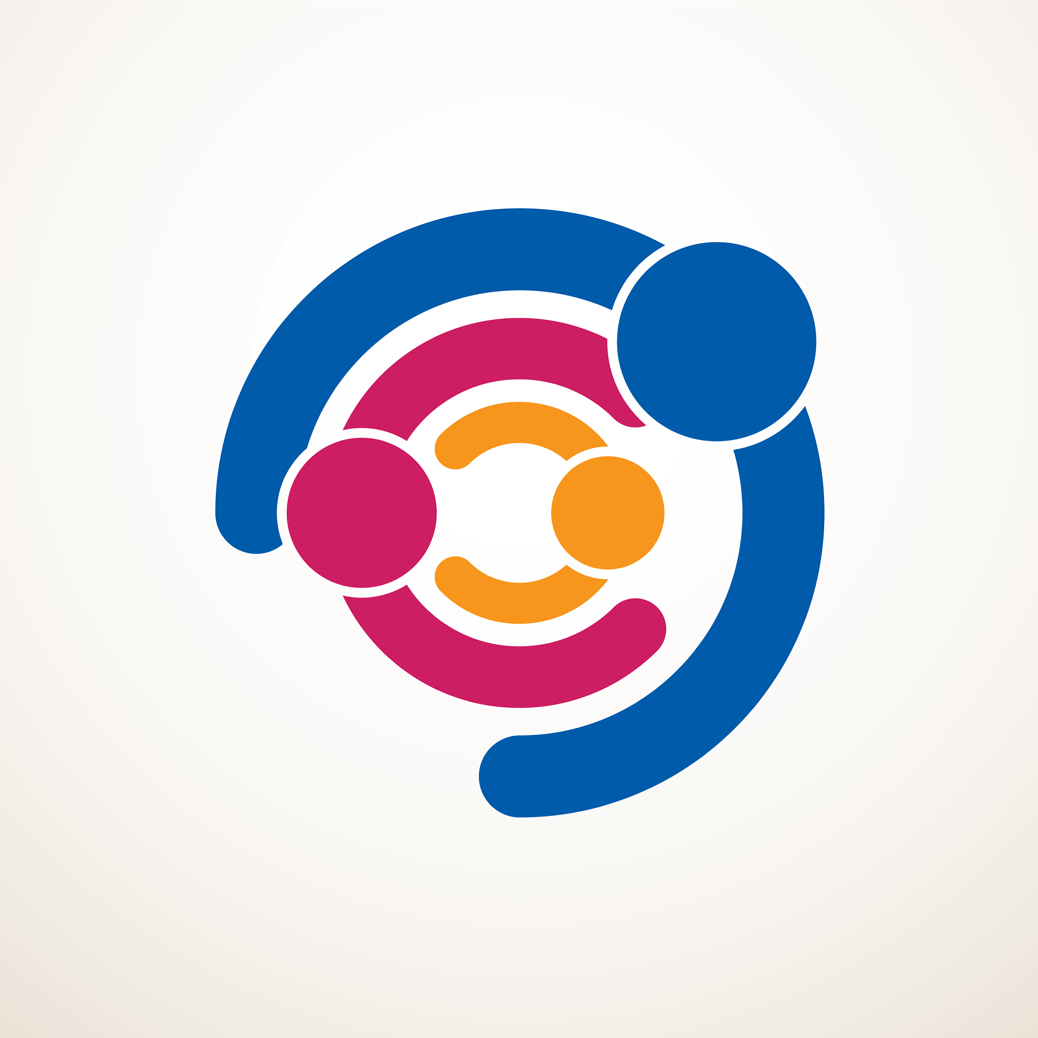 happy family logo or icon created with simple
