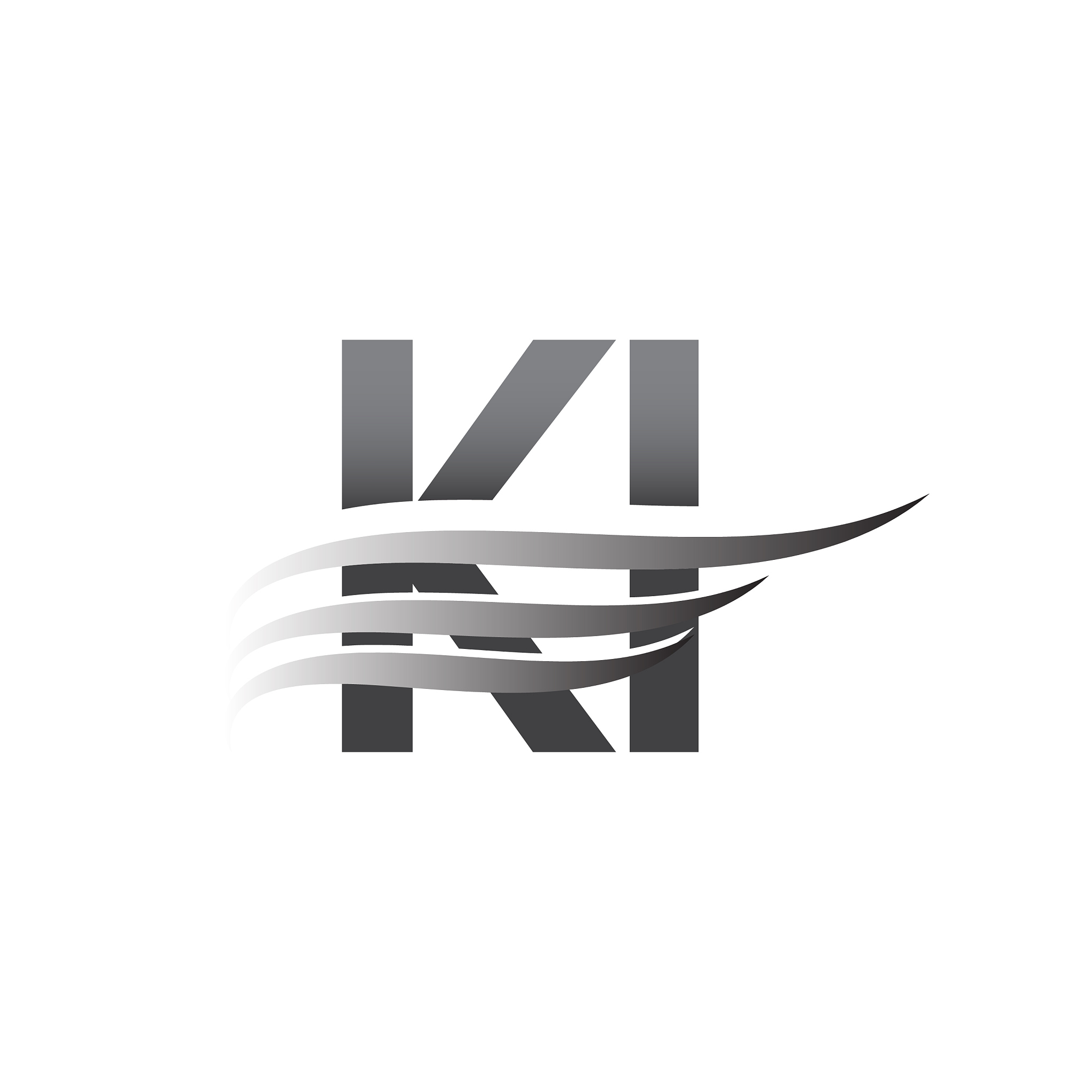 initial letter, grey color vector logotype