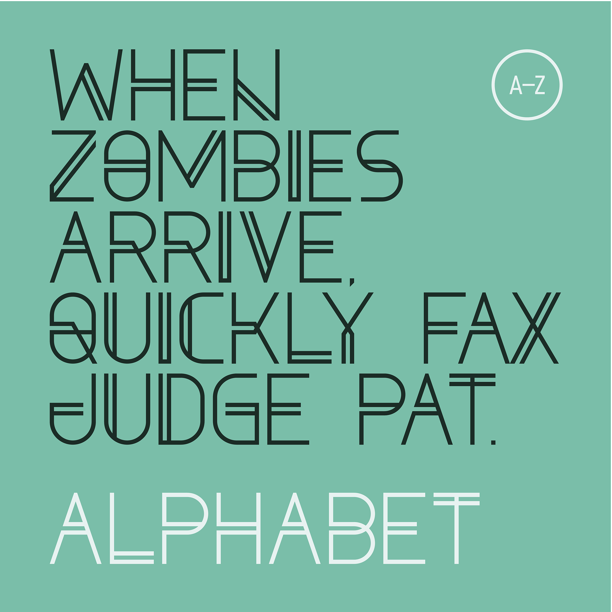 modern font, alphabet