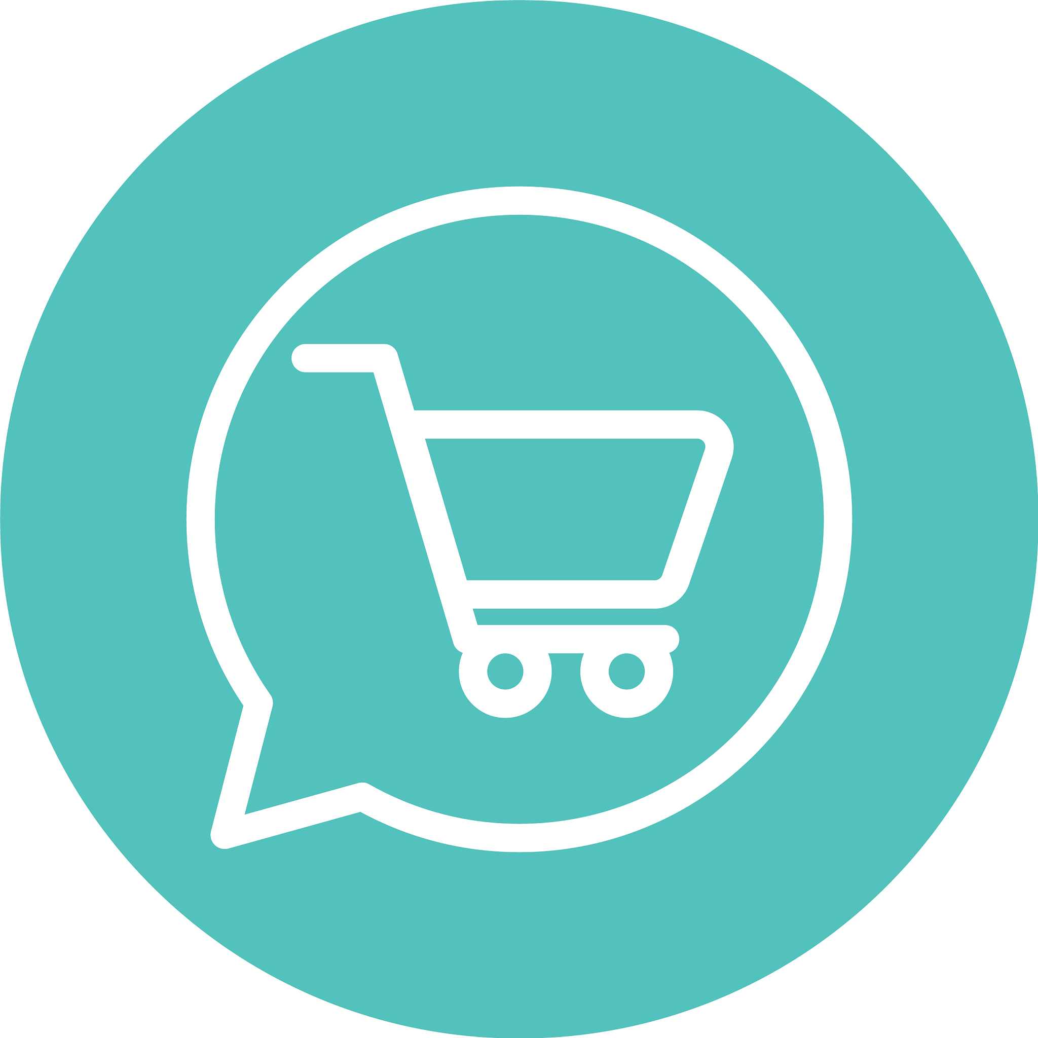 isolated shopping cart inside bubble line and