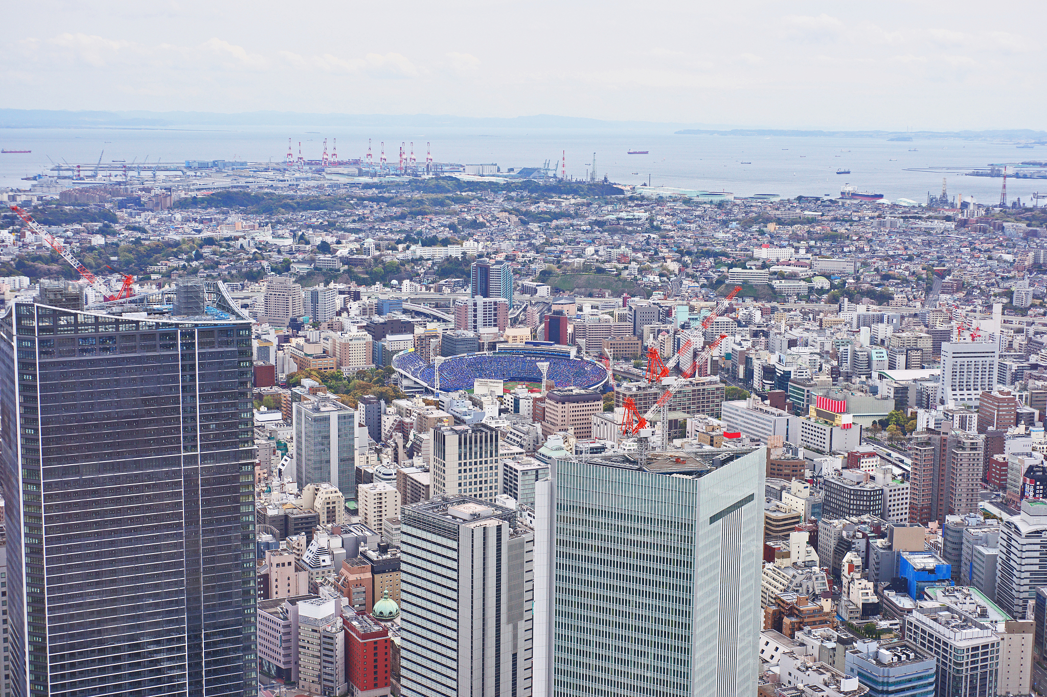 yokohama city seen from a high-rise building