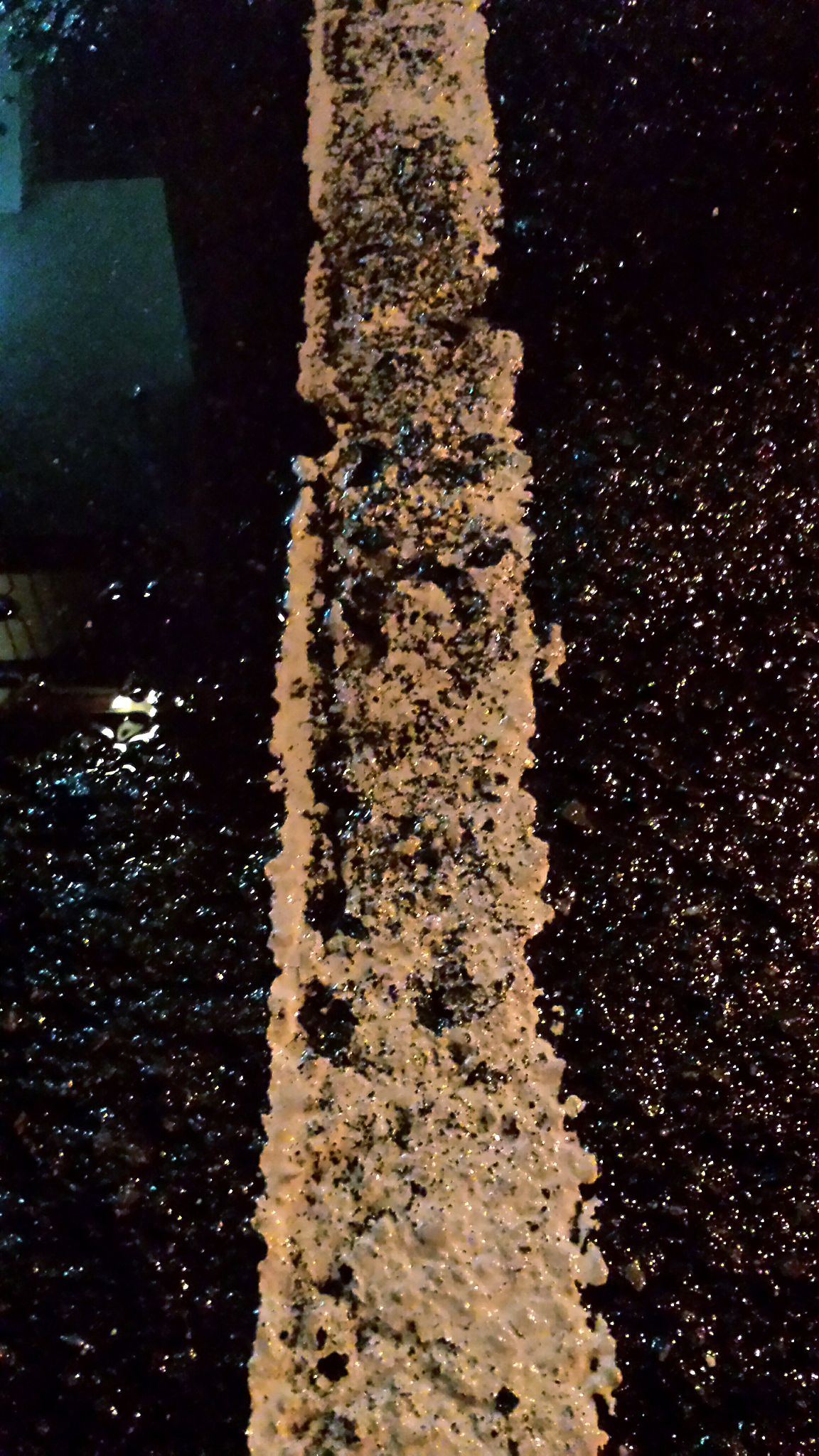 detail shot of white line on asphalt road