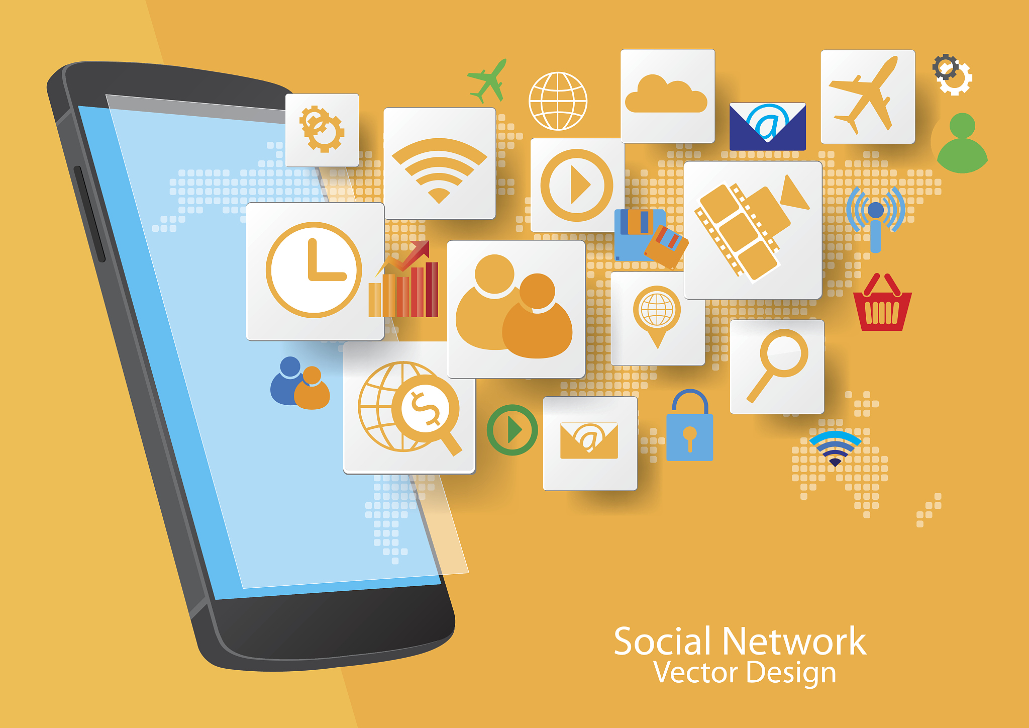 mobile application with social network design