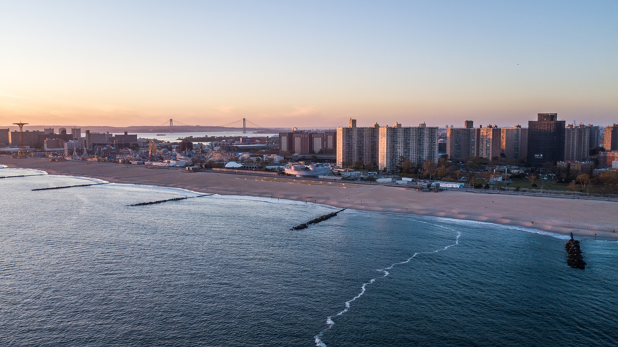 aerial view of coney island, new york