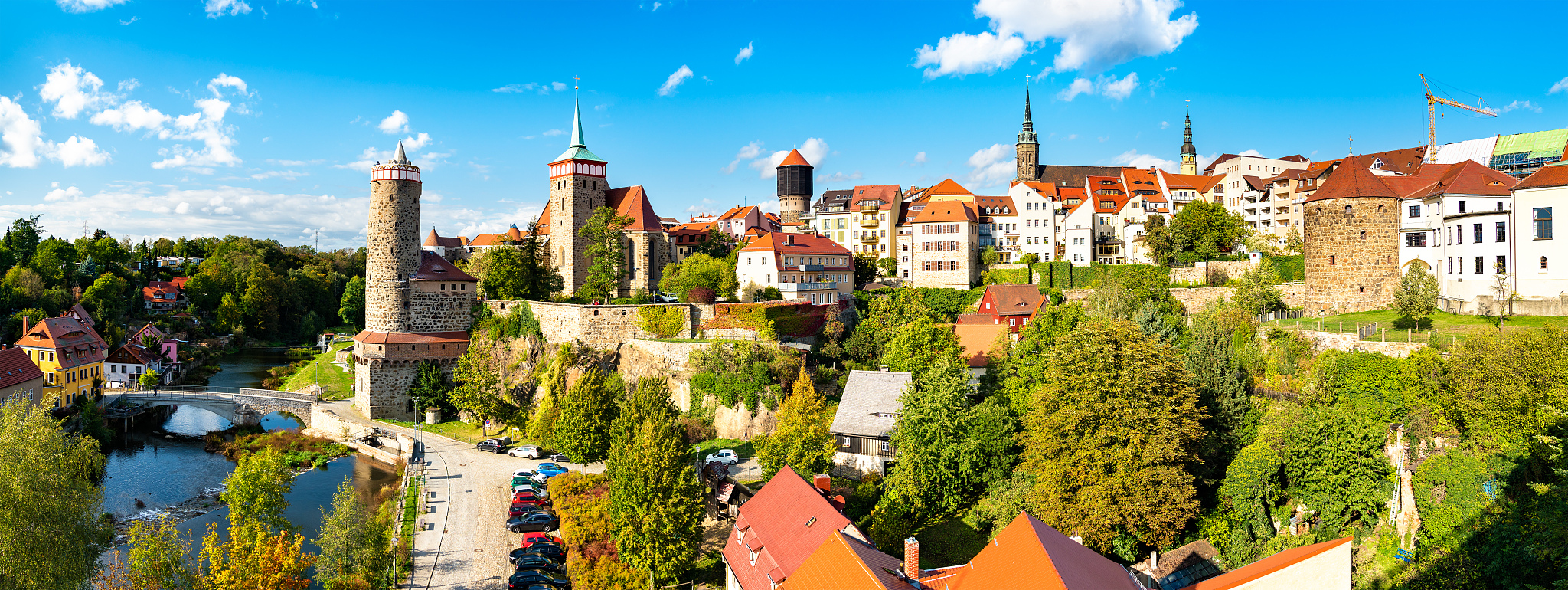 view of bautzen town in germany