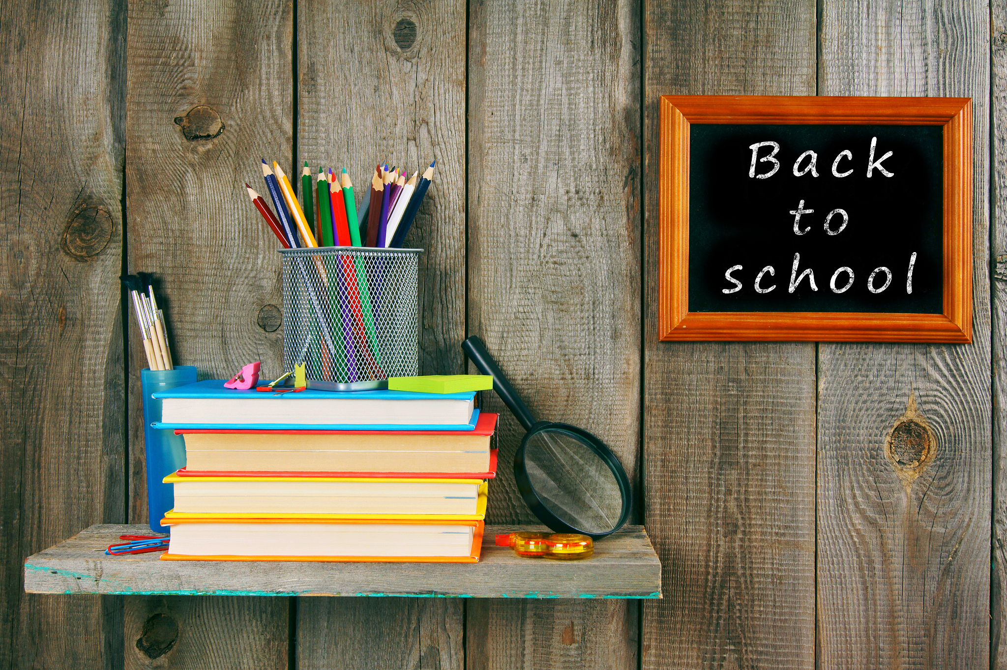 back to school. books and school tools .