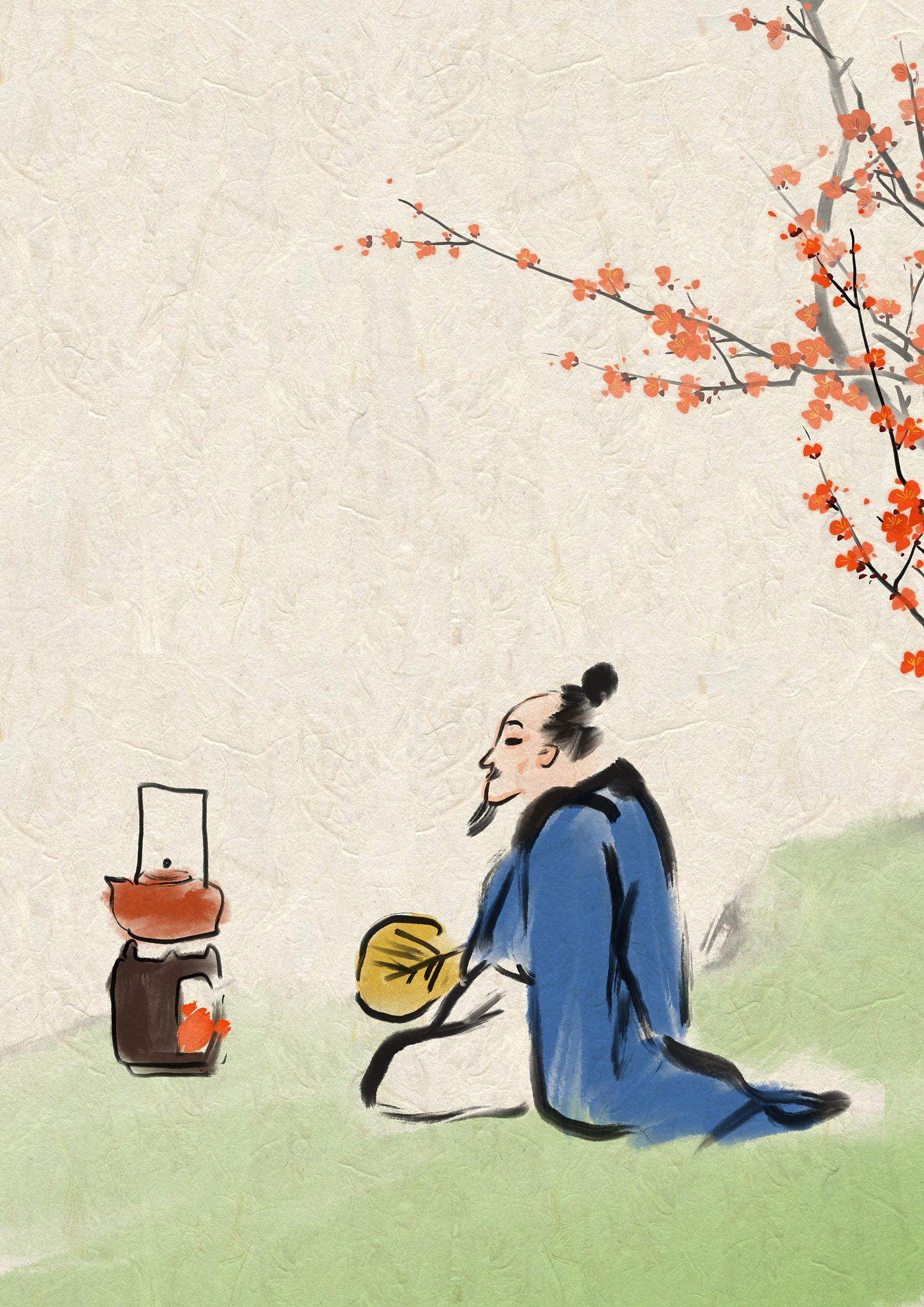 复古水墨画插图古代成语故事