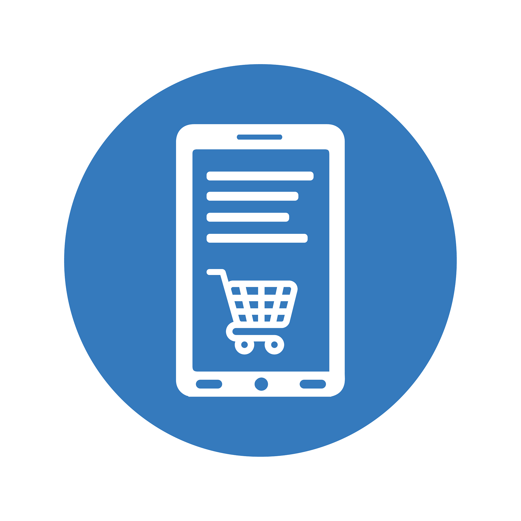 mobile online shopping vector icon
