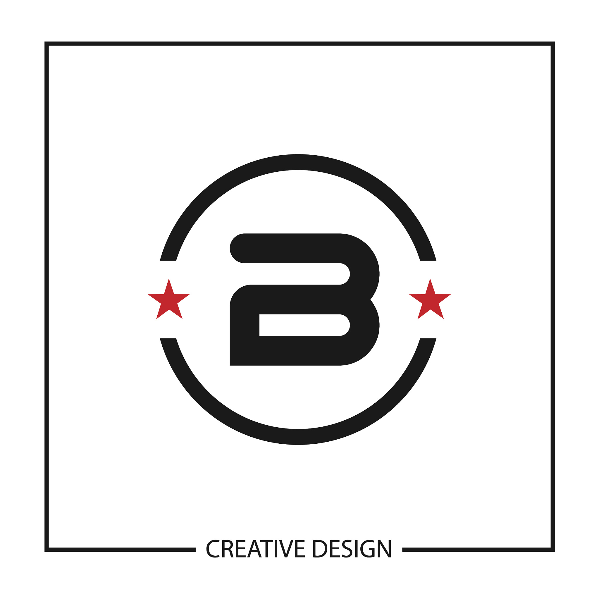 initial letter b logo template design
