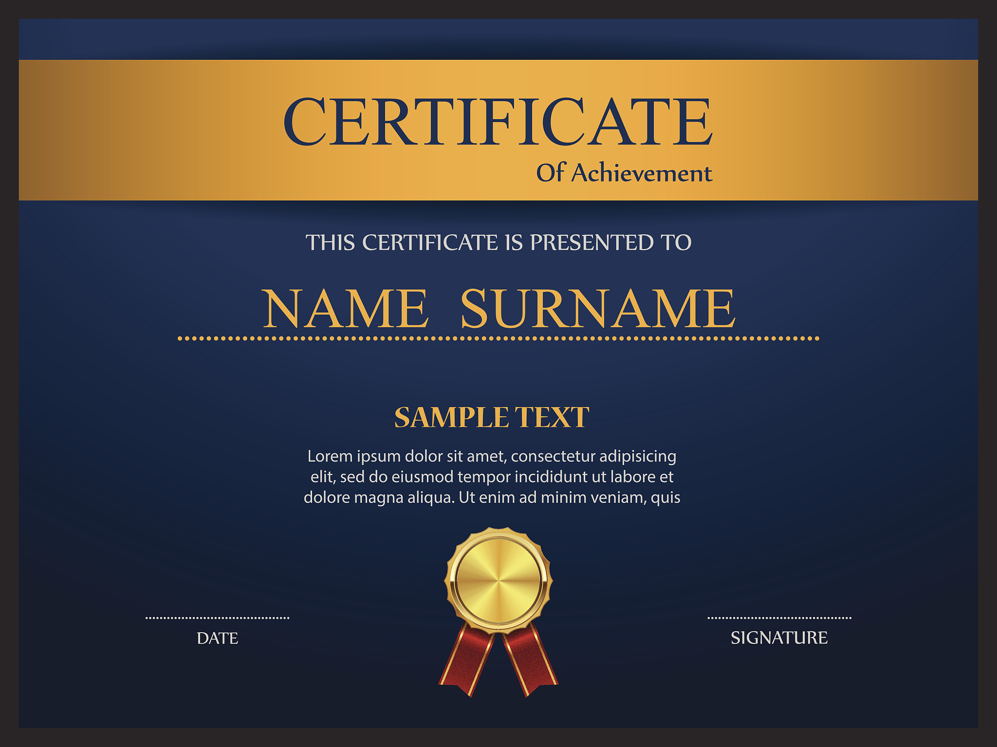 vector certificate template.