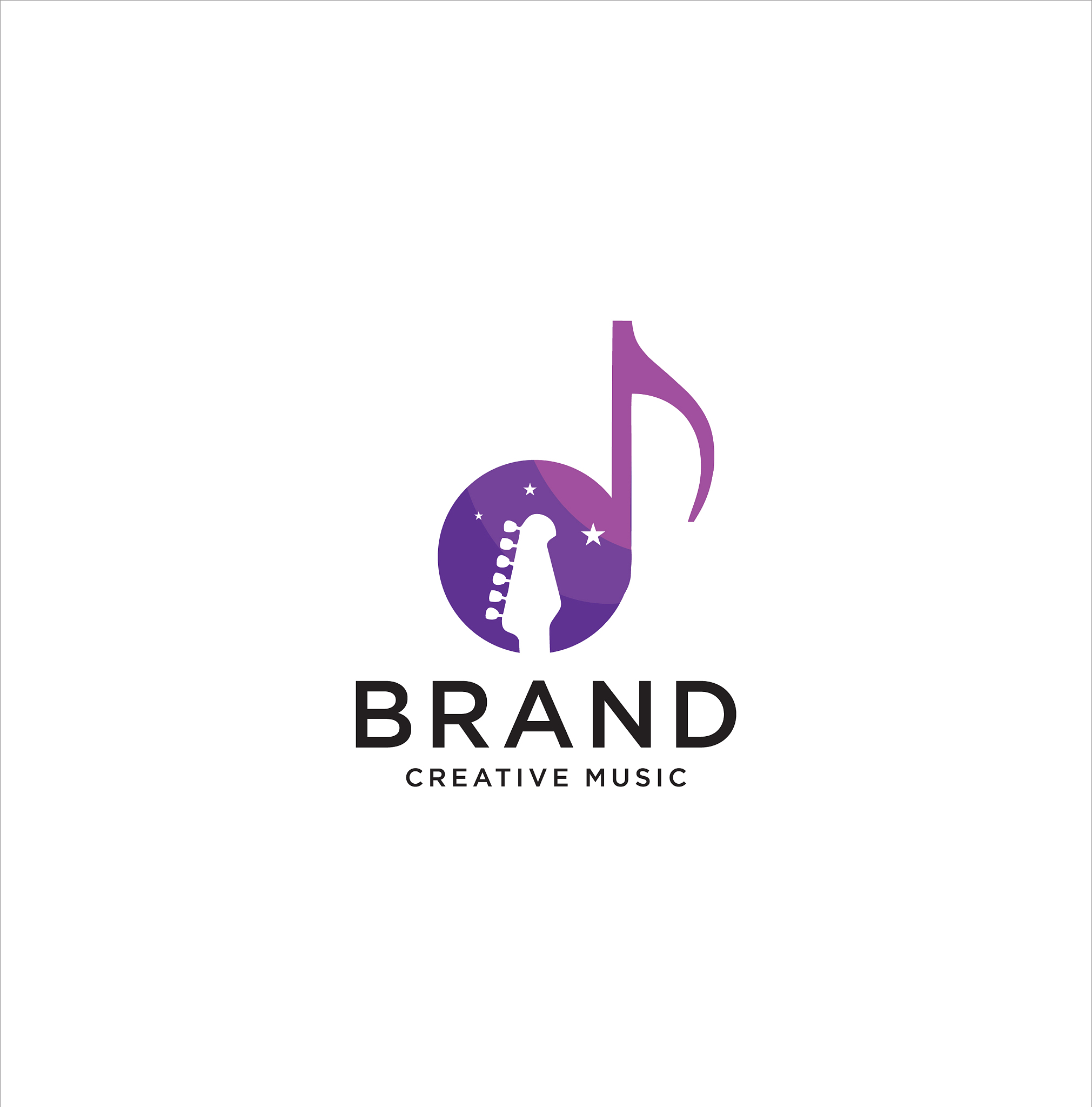 guitar music note logo