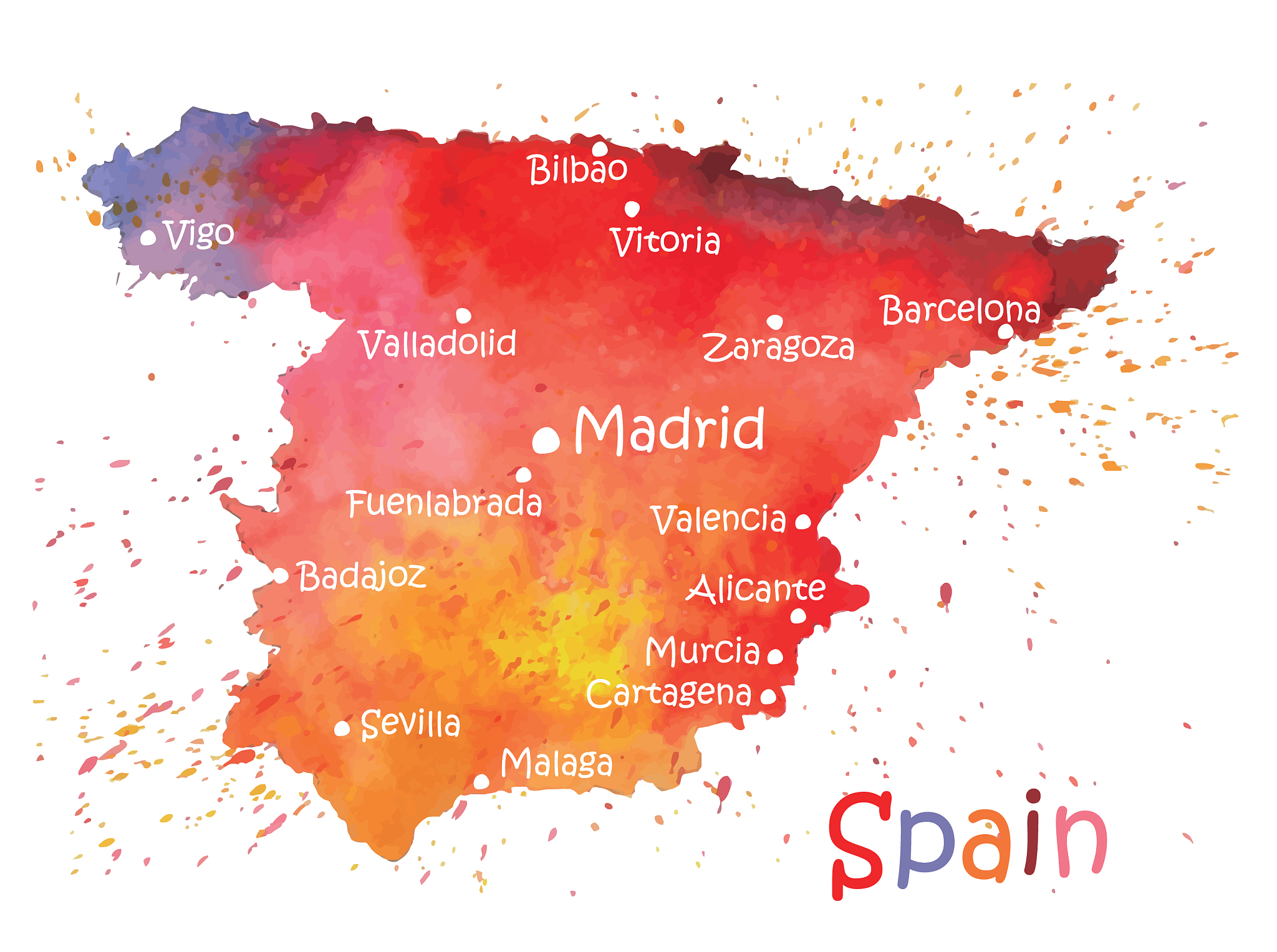 stylized map of spain