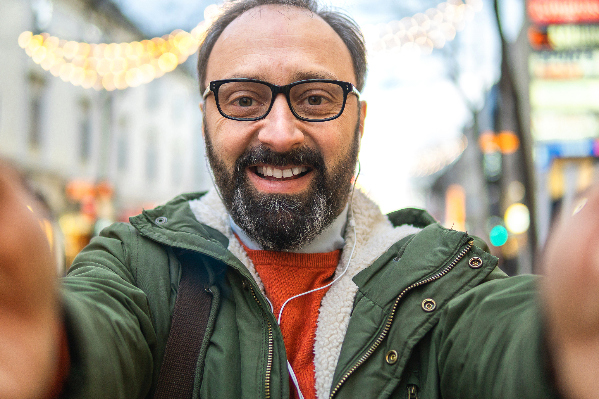 man taking a selfie outdoors