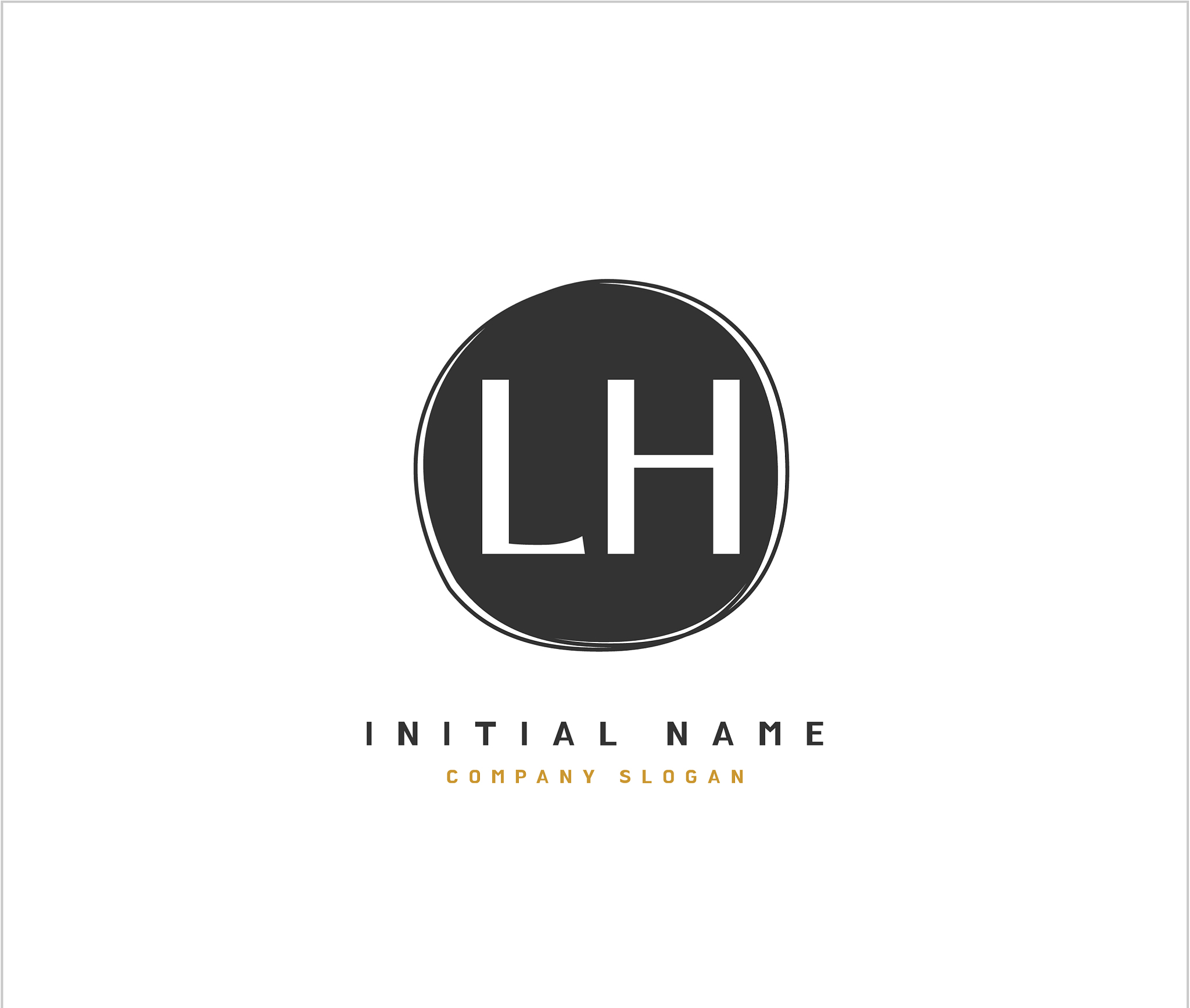 l h lh beauty initial logo handwriting logo of