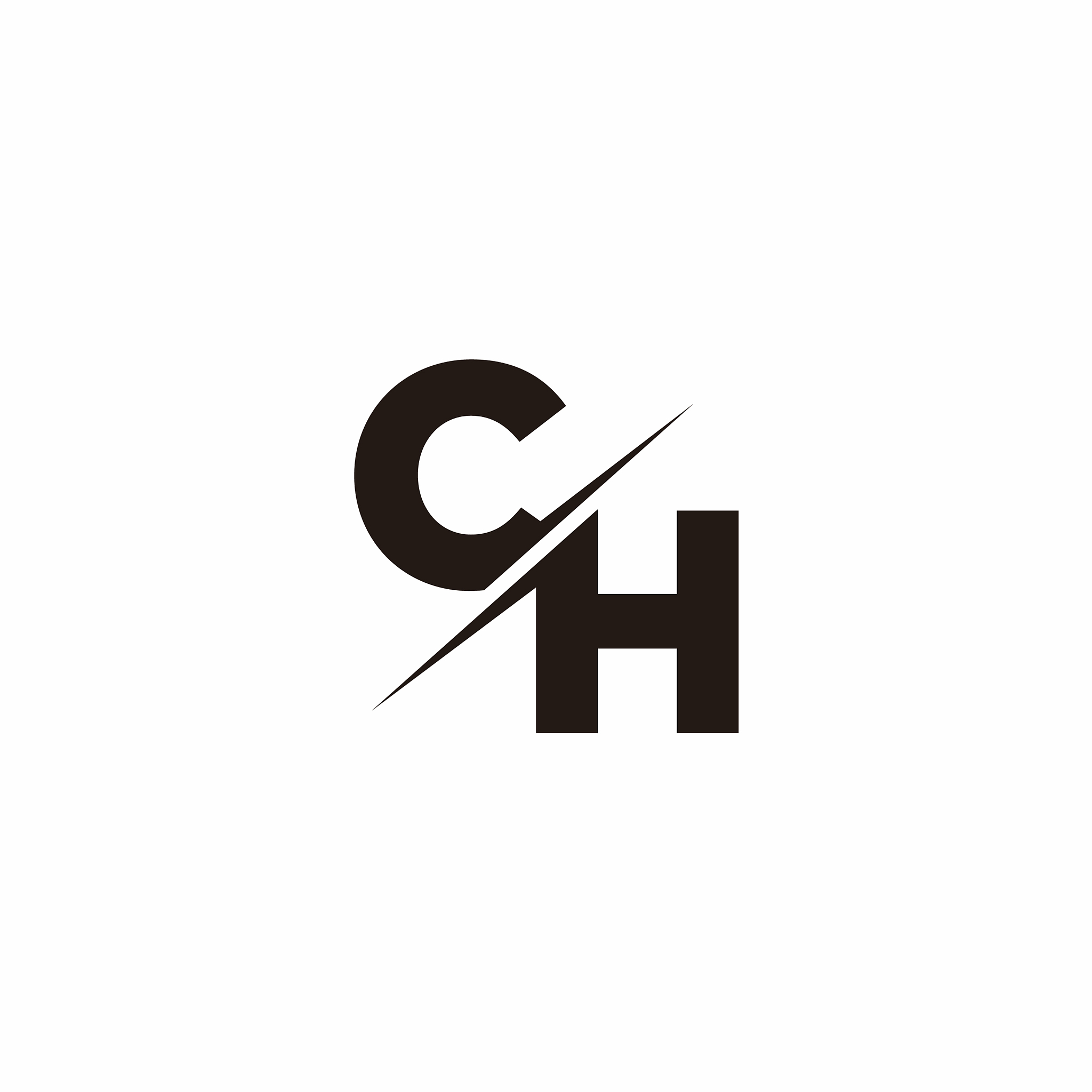 ch logo letter monogram slash with modern logo