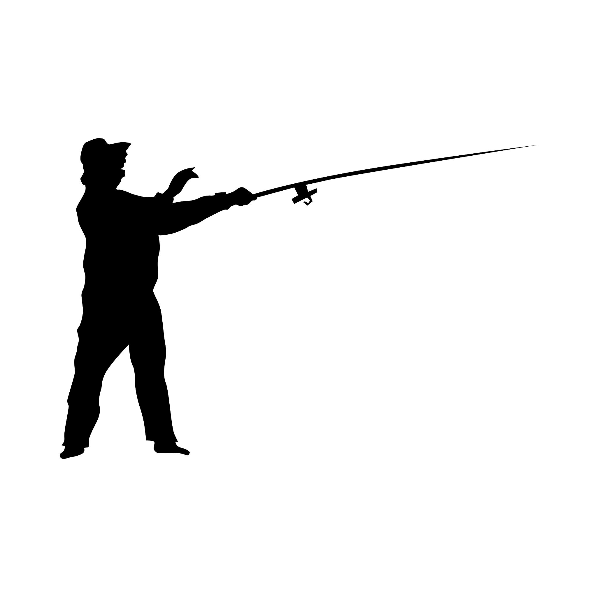 fisherman silhouette black