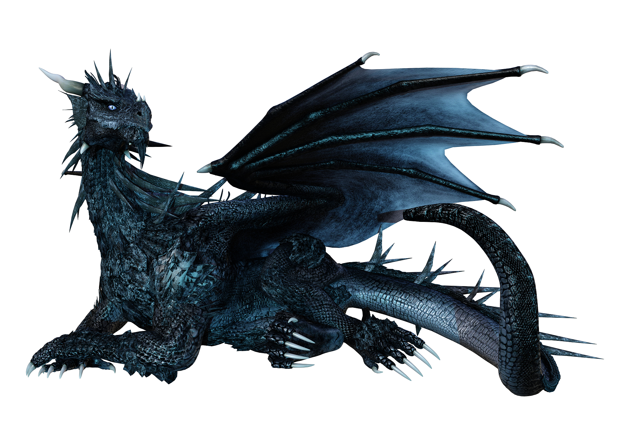 3d illustration fantasy dragon on white
