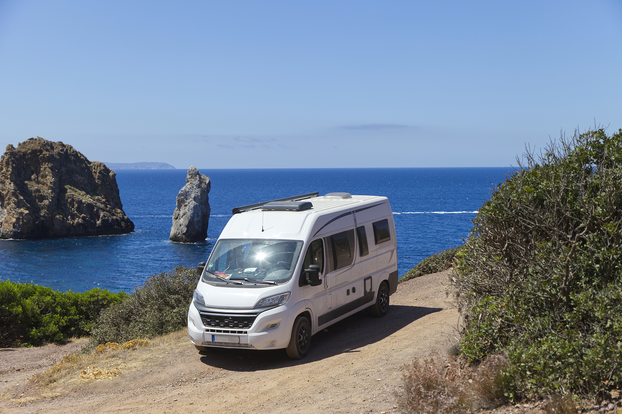 motor home at the coast of sardinia