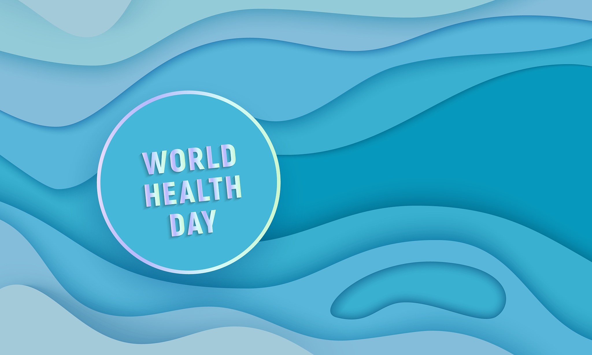 vector world health day papercut circle on blue