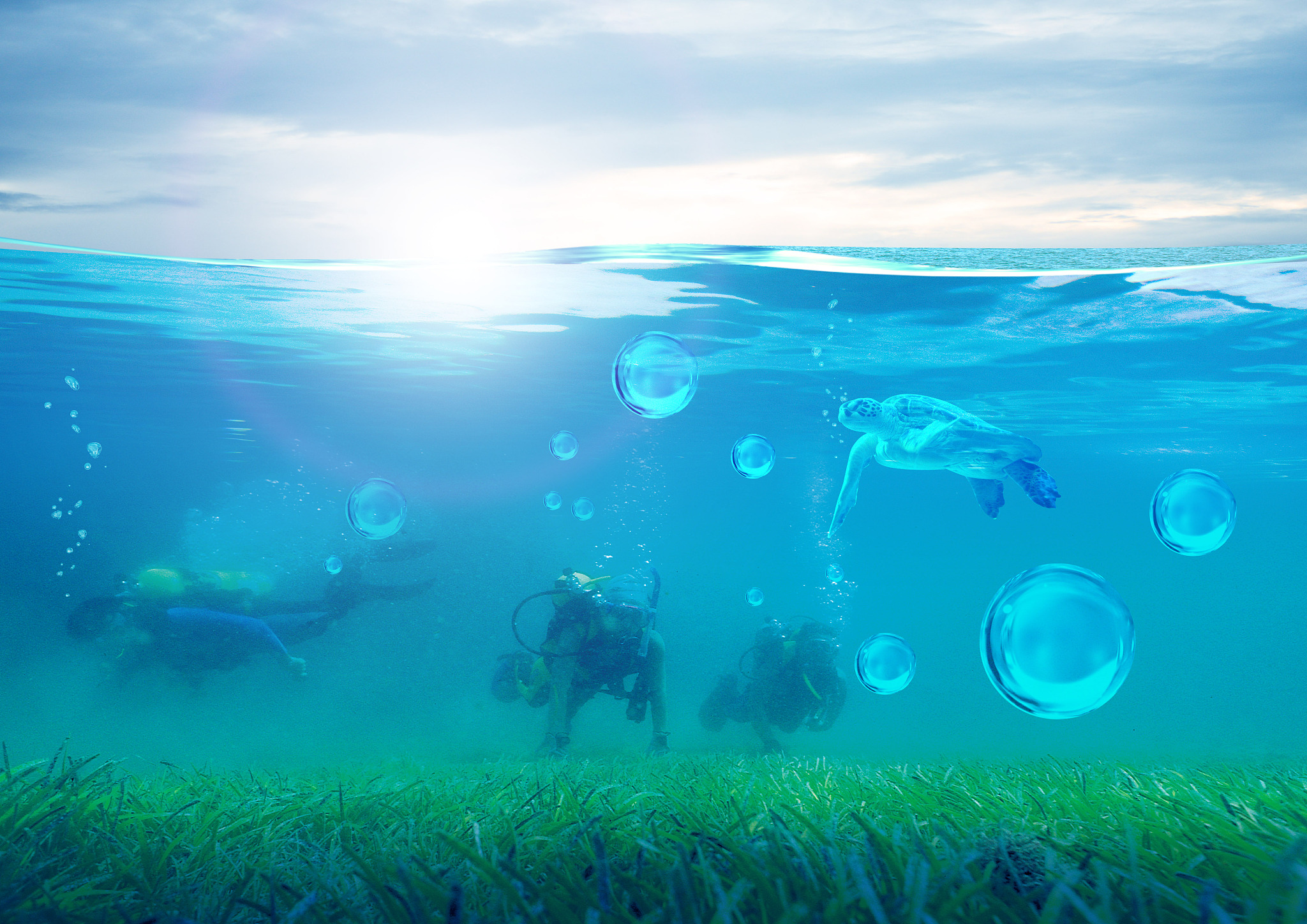 sea, underwater, background