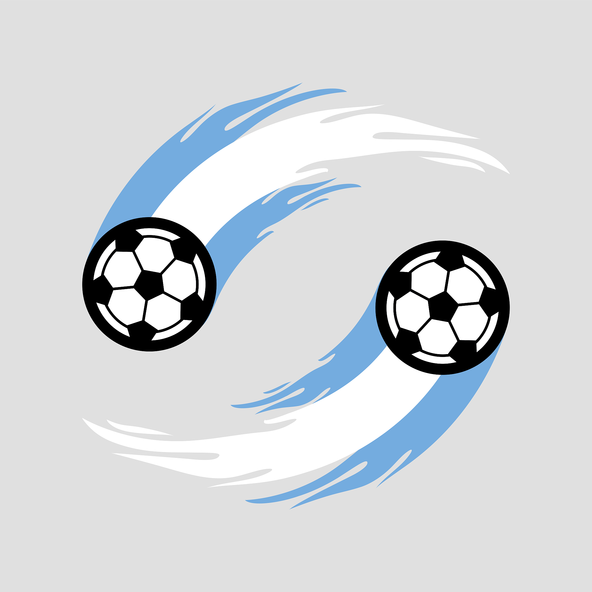 soccer or football with fire tail in argentina flag.