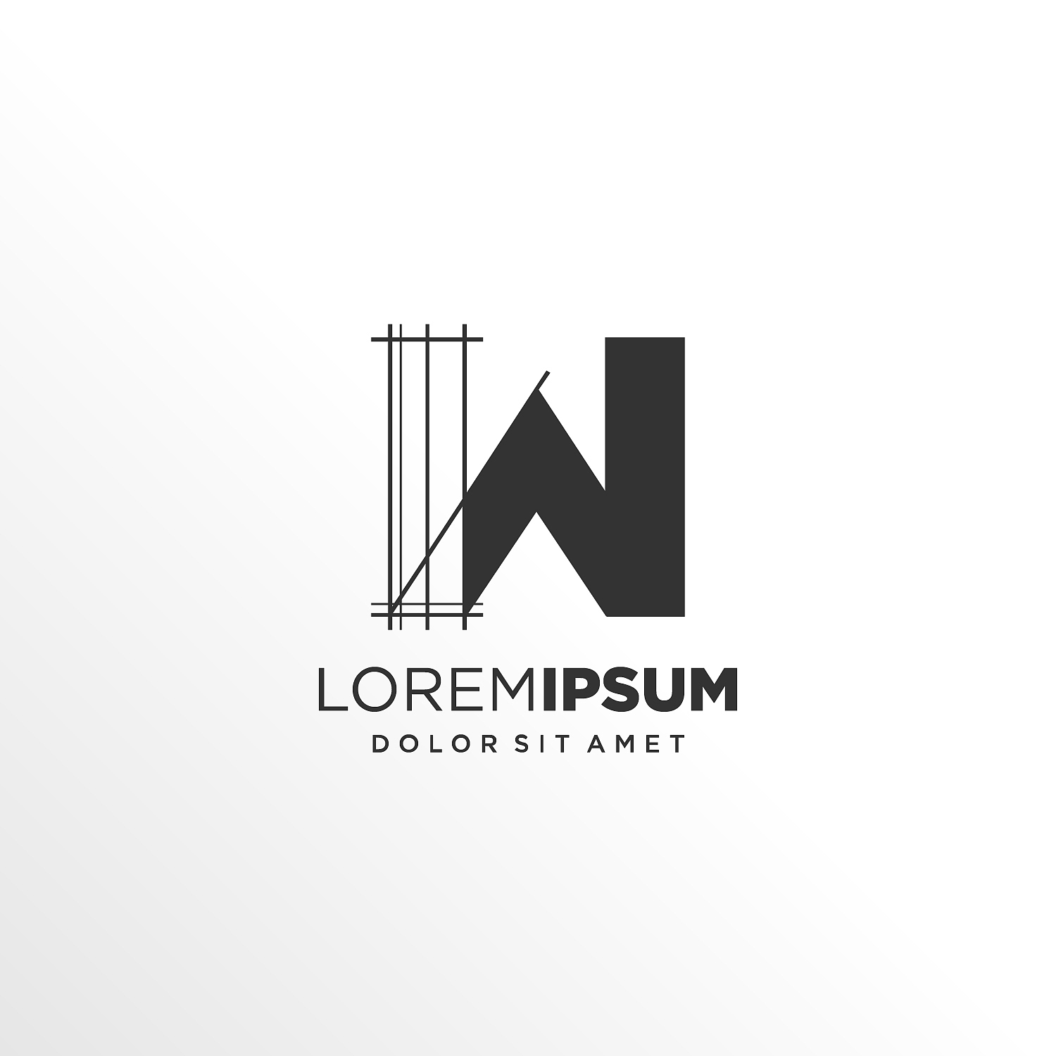 letter w logo design with architecture element