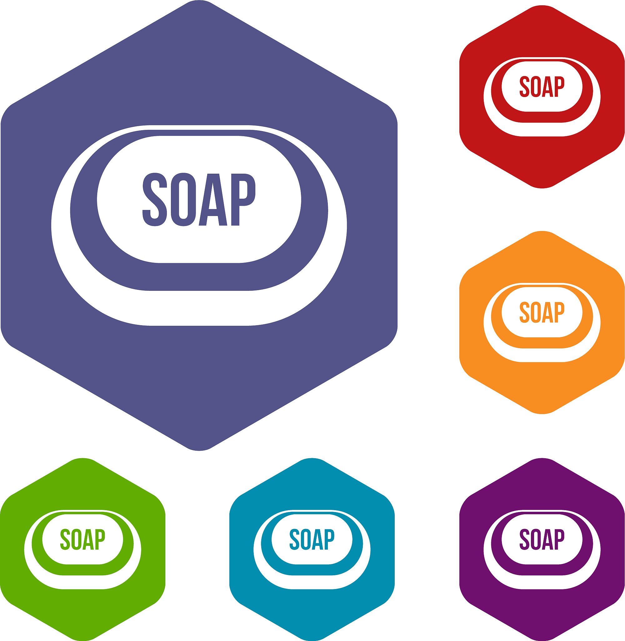 soap icons set