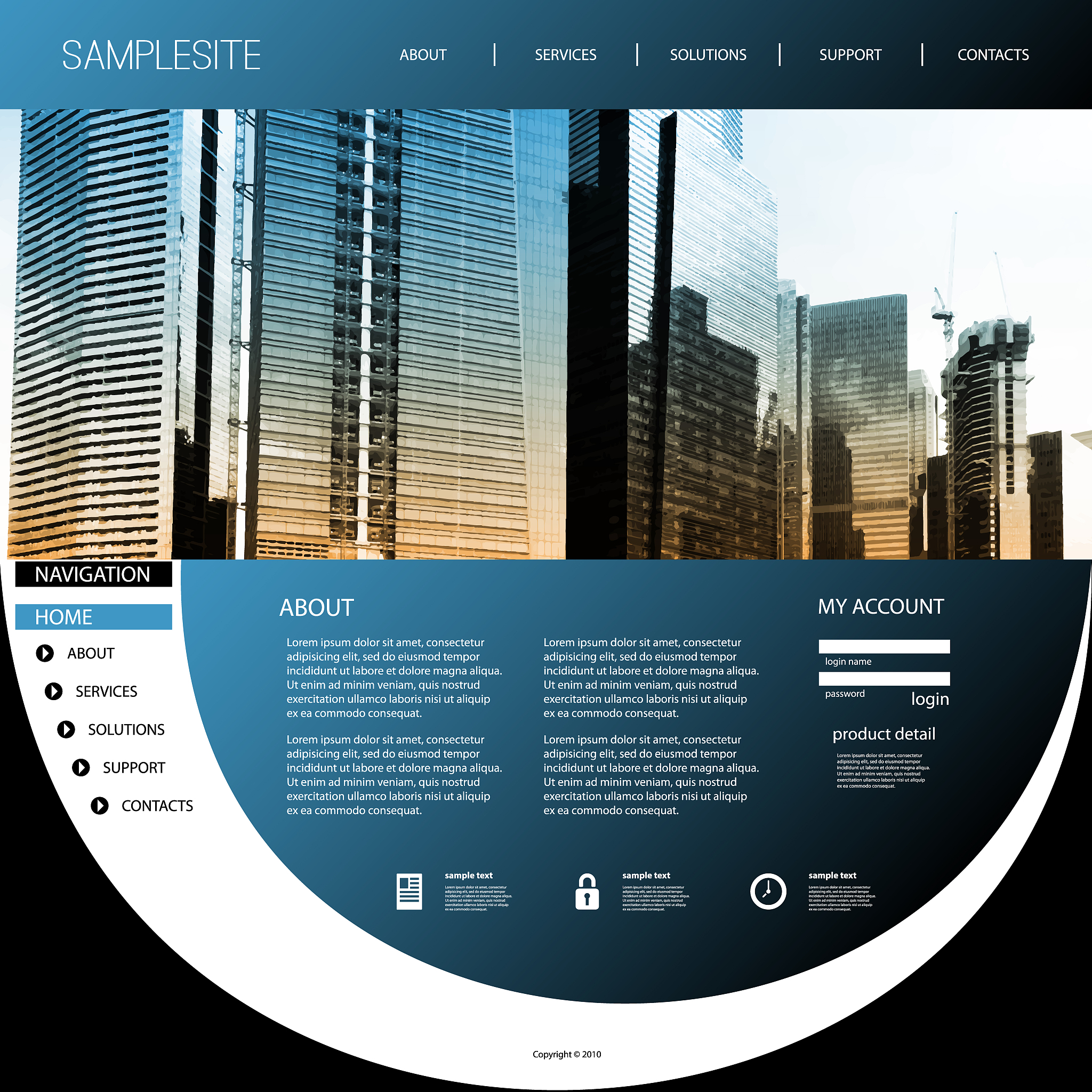 one page website template