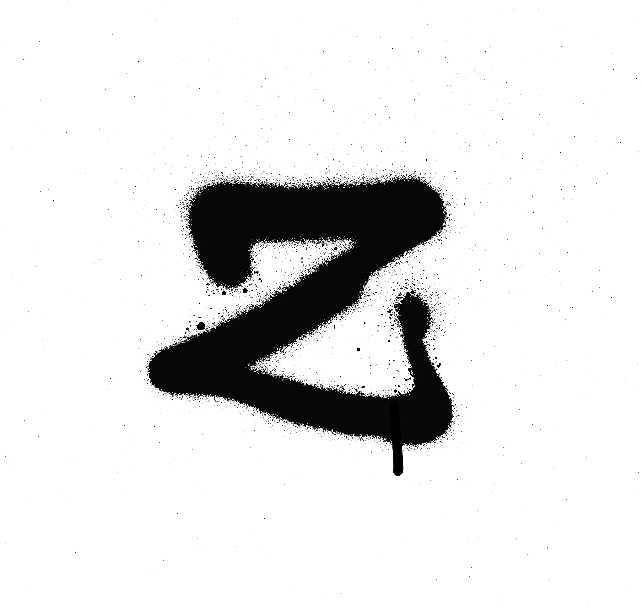 sprayed z font graffiti with leak in black