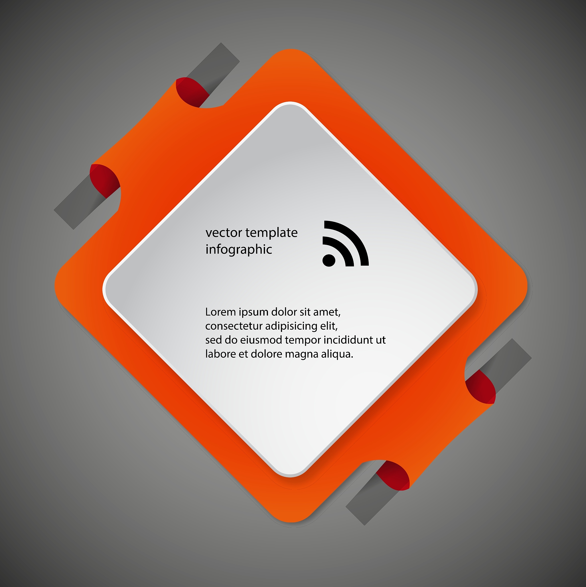 square infographic template with orange color