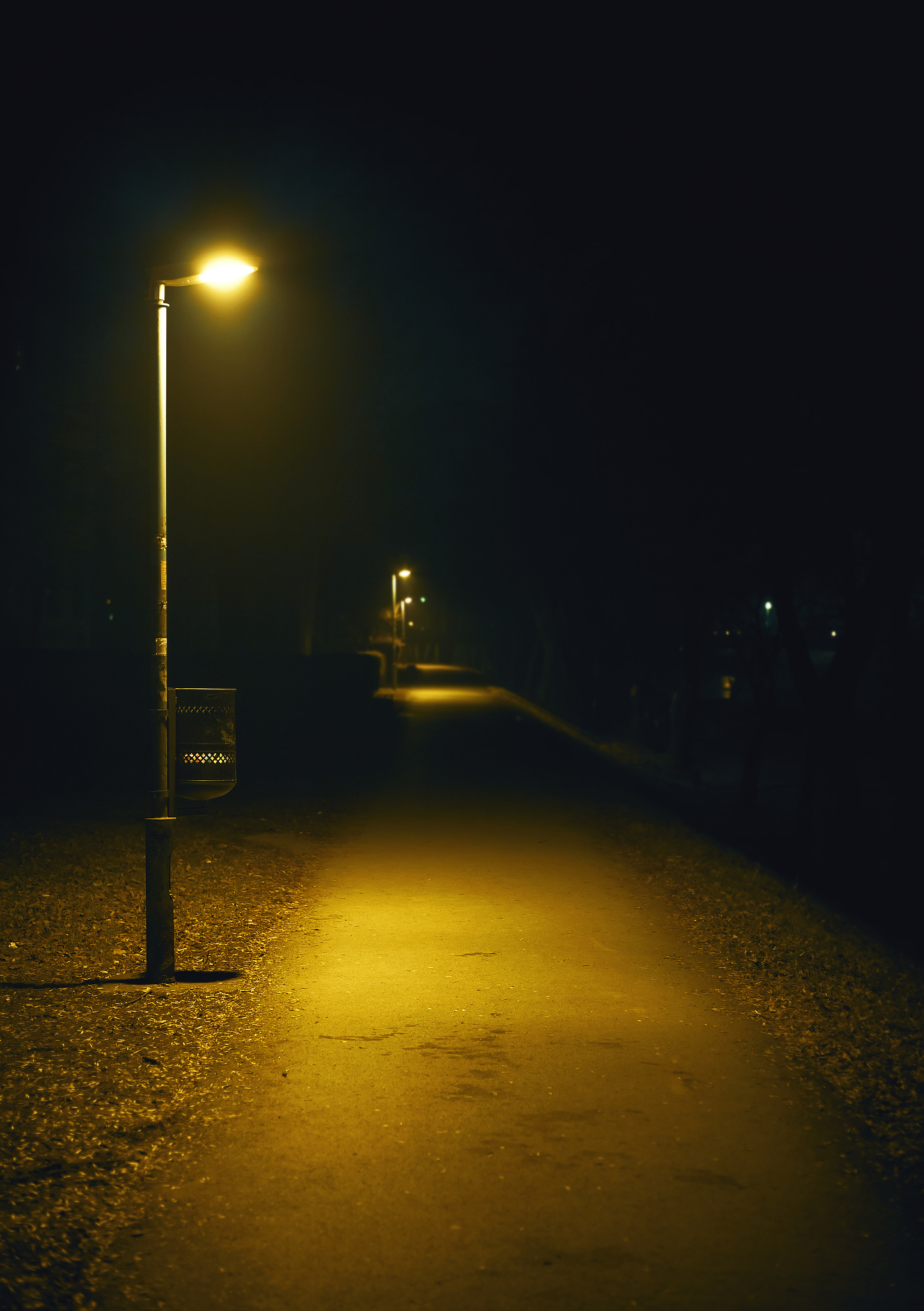 small town streets during night