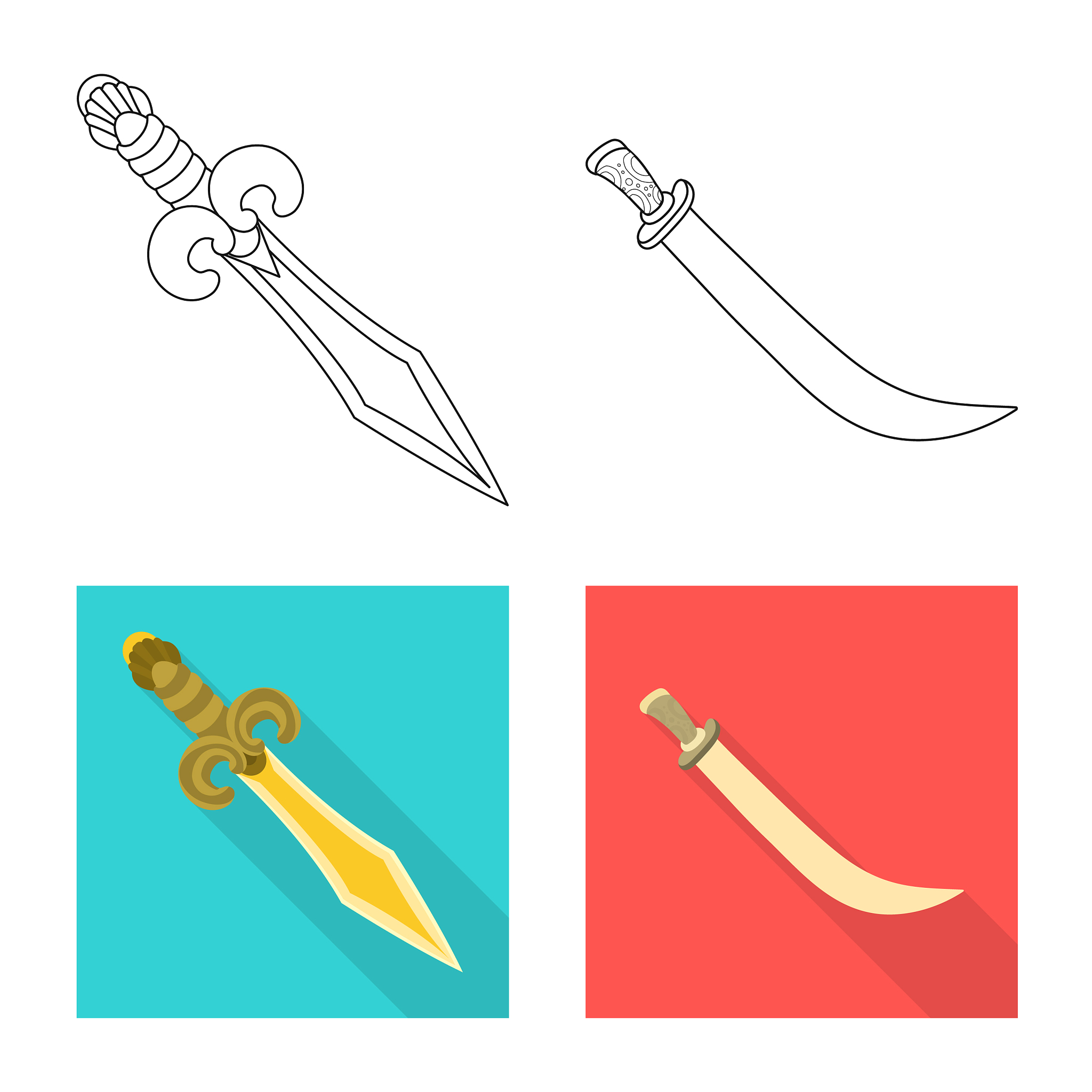 isolated object game and armor logo set of
