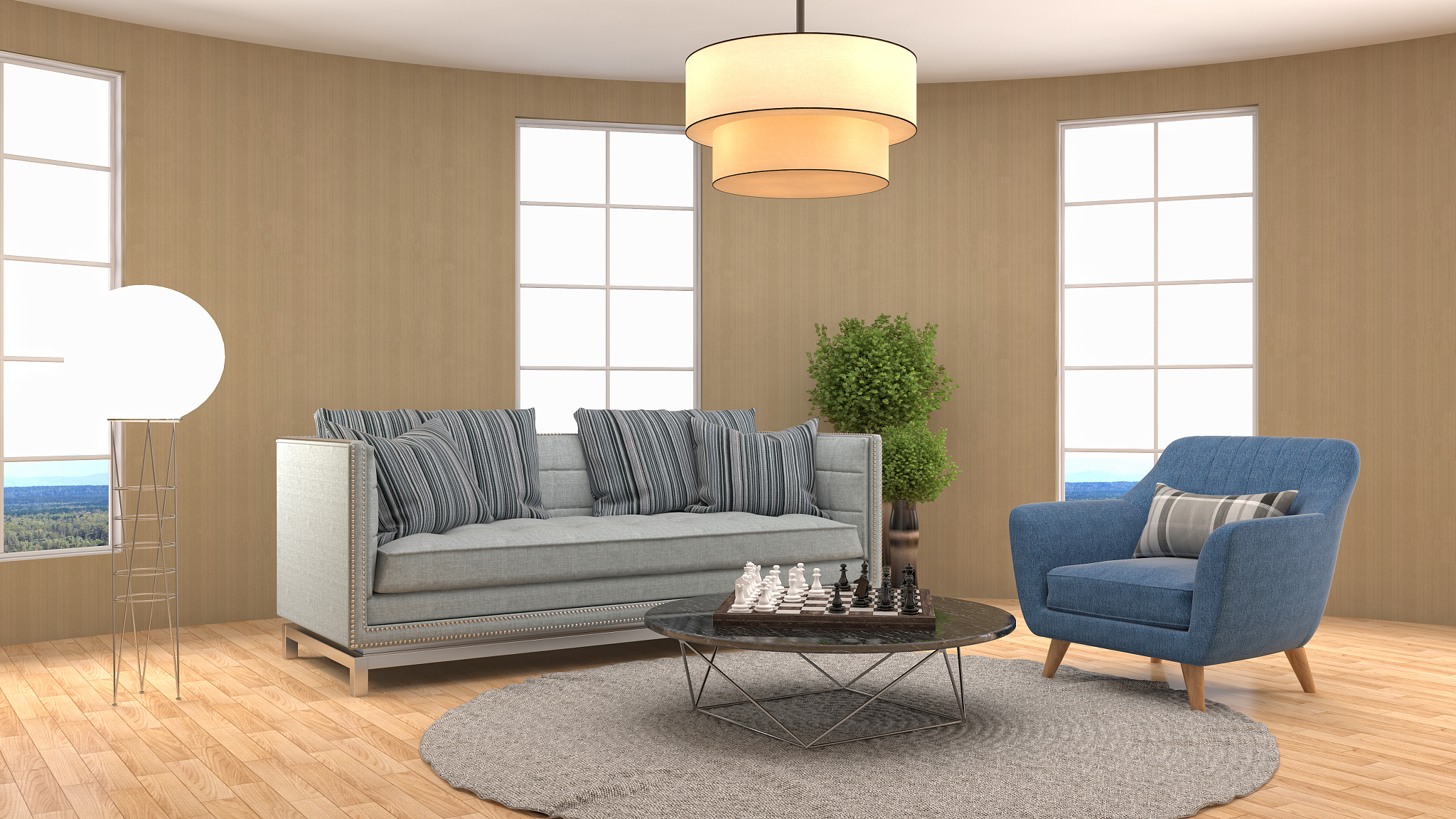 interior living room. 3d illustration