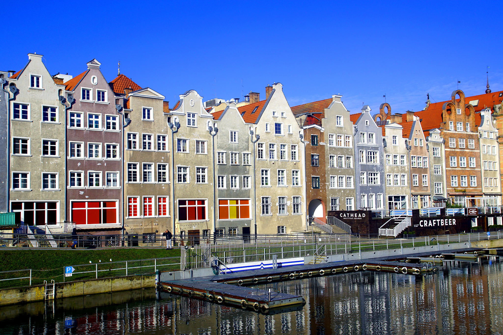 the typical houses on the stara motlawa near zielony bridge in t
