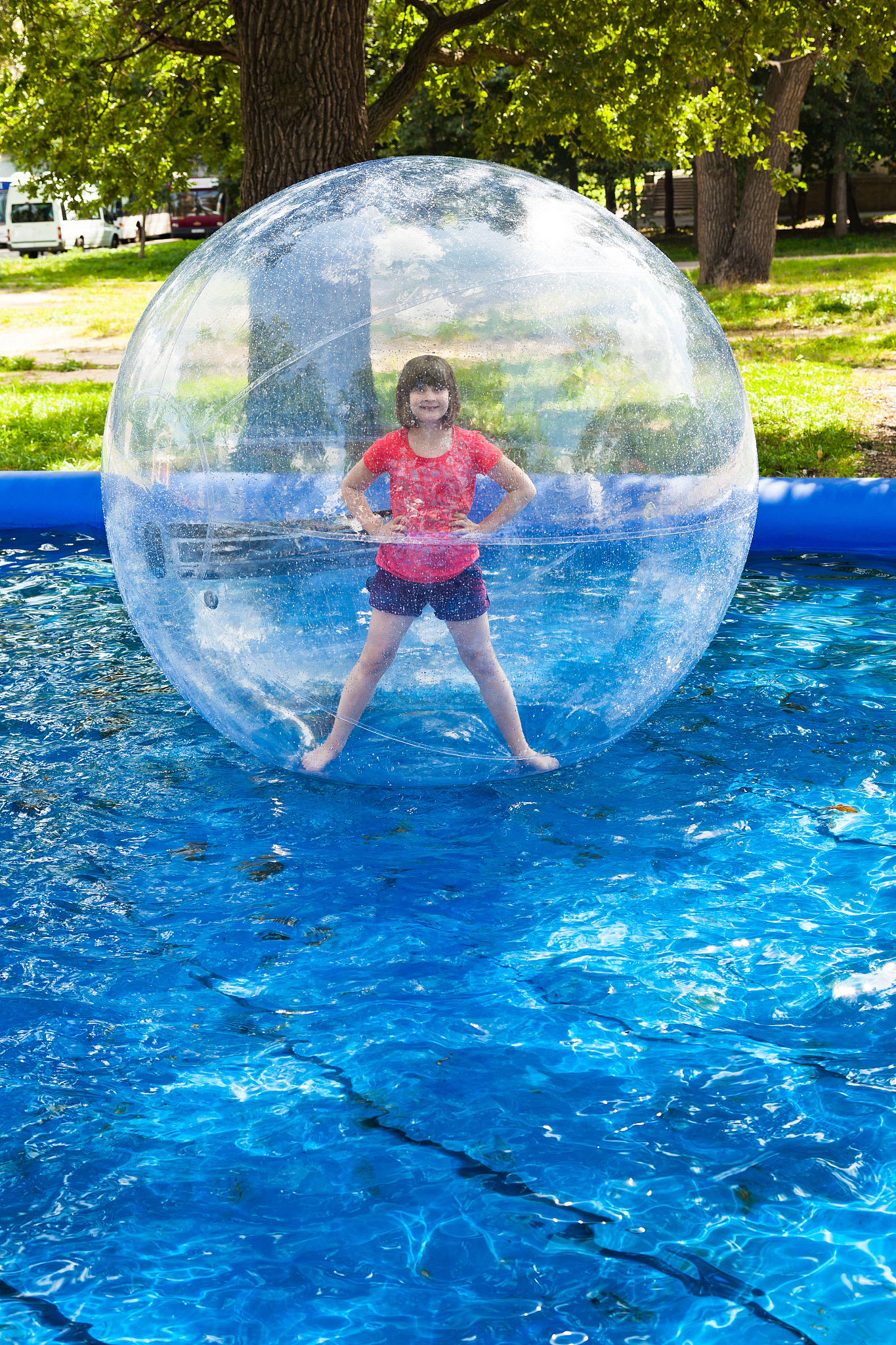 girl in water ball