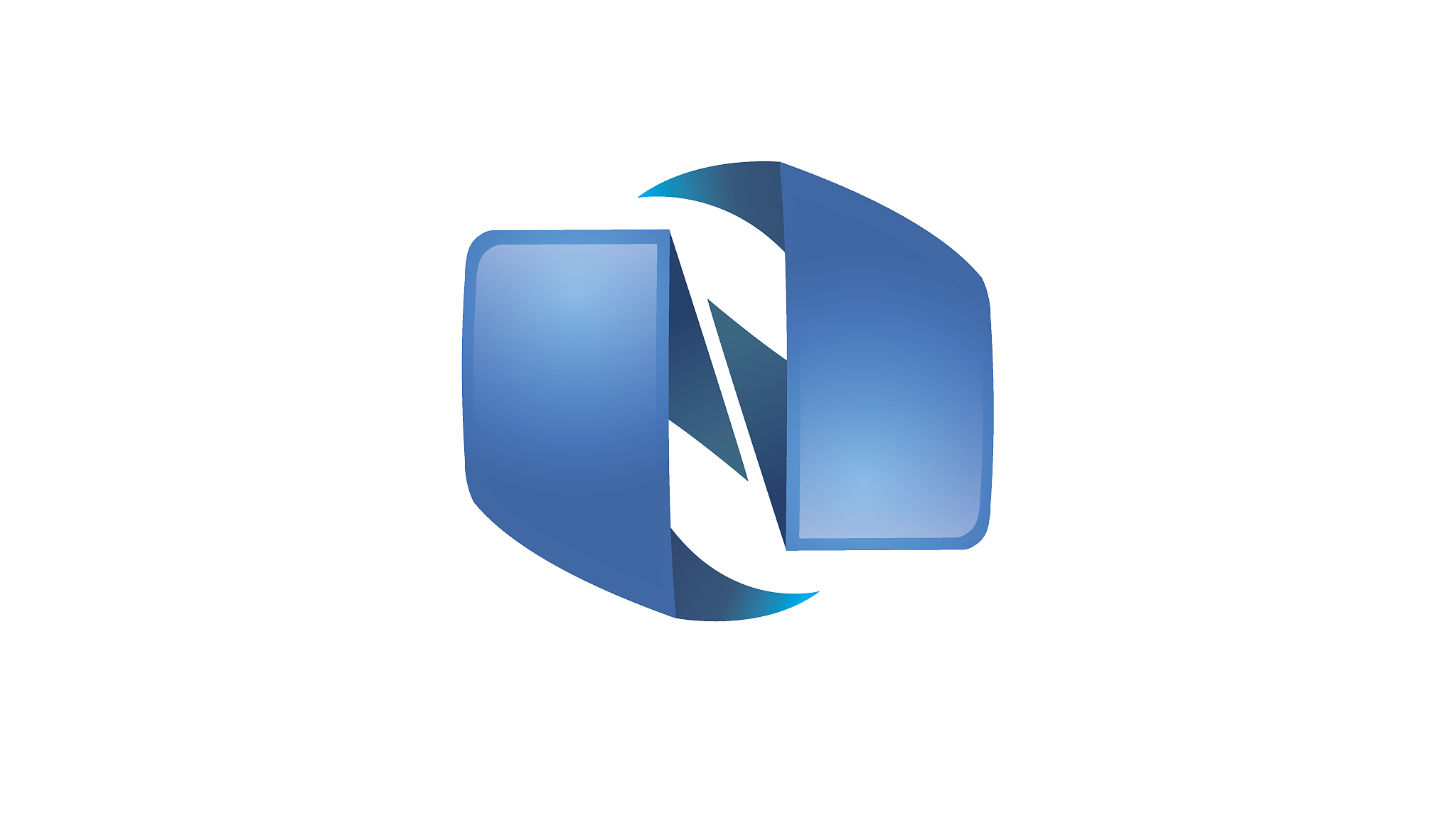 creative blue letter n symbol design