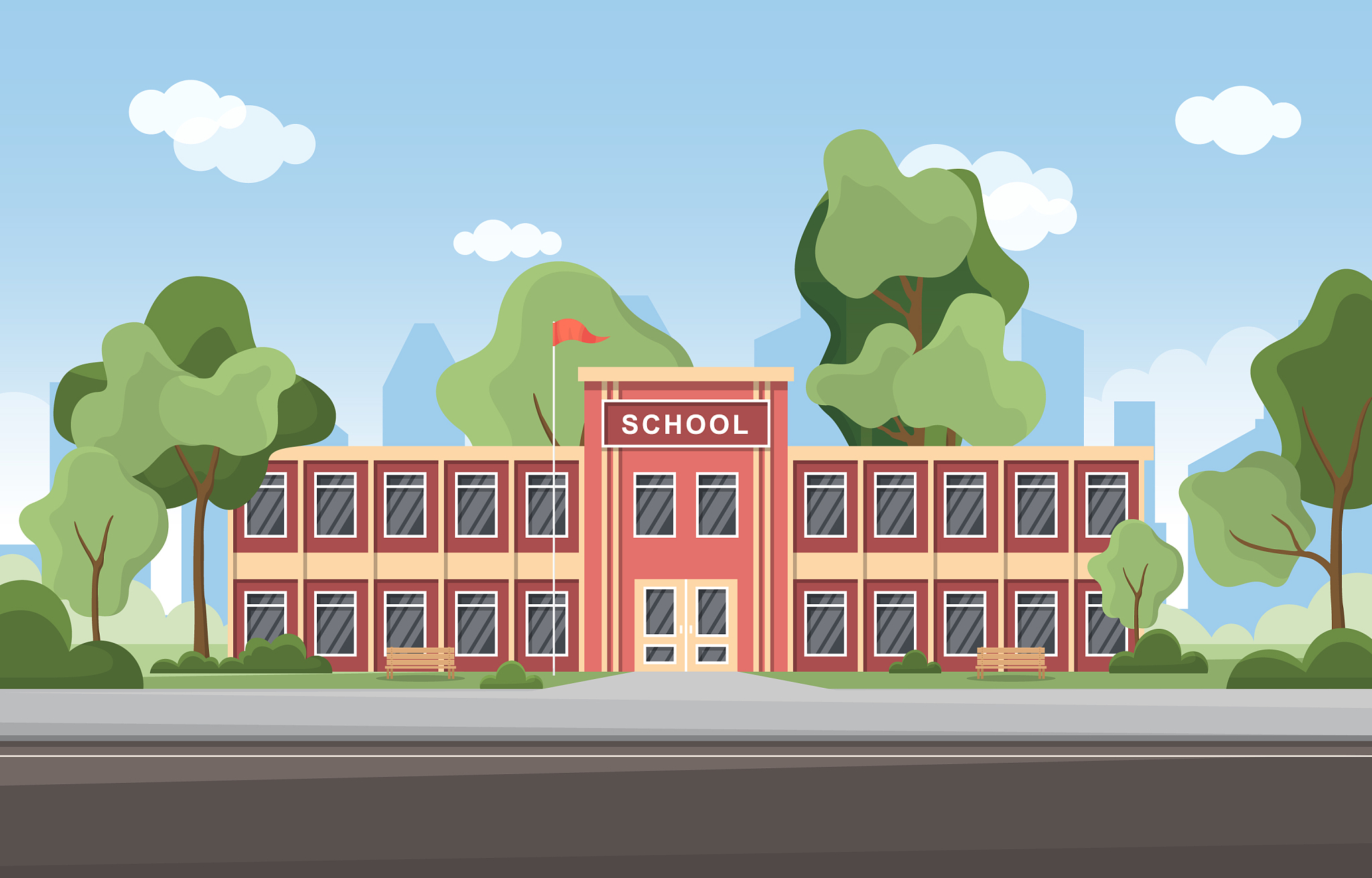 school education building street outdoor