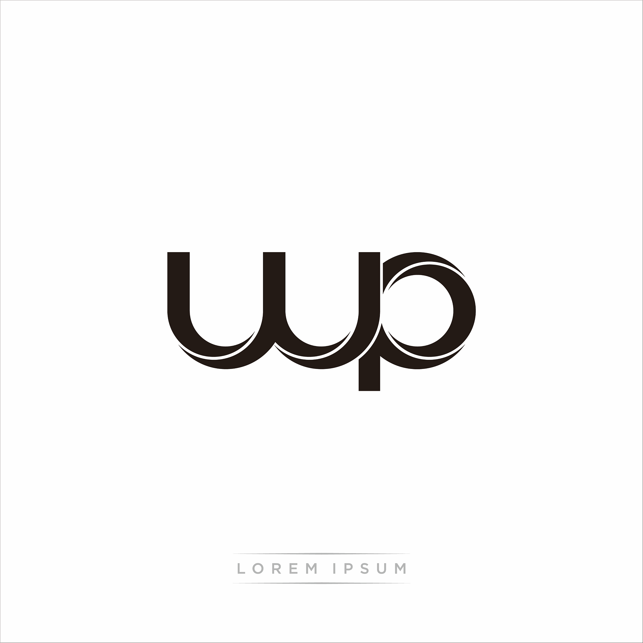 wp initial letter split lowercase modern monogram