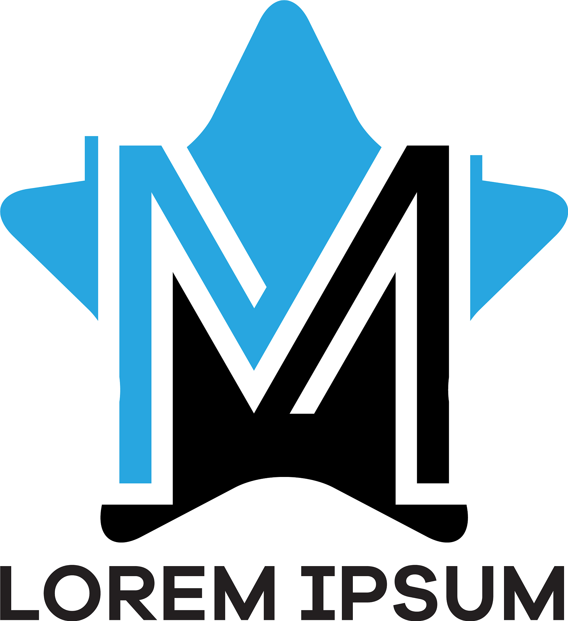 m letter logo design letter m in star shape
