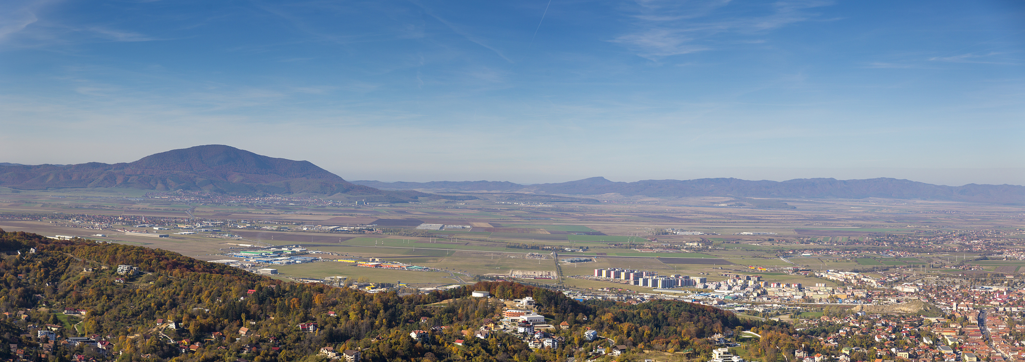 shot from mount tampa, cityscape of the historic romanian city o