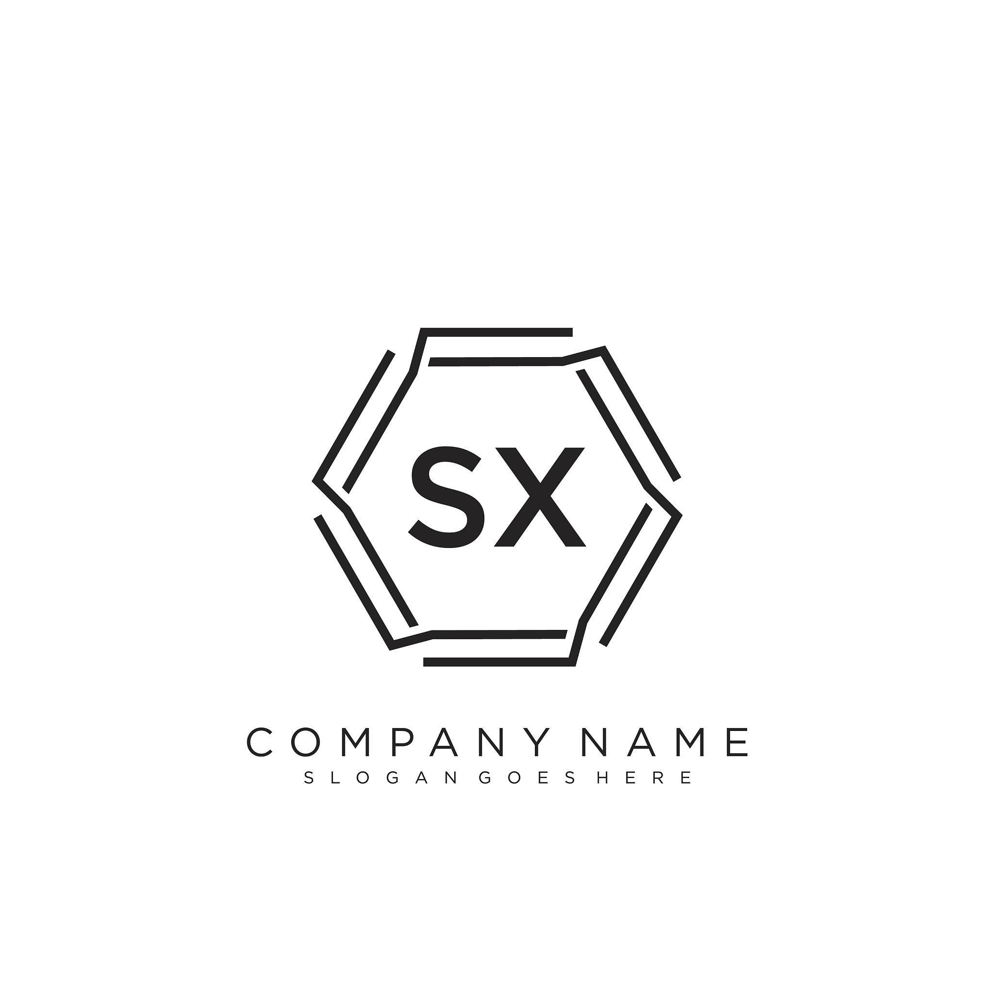 sx initial handwriting logo design