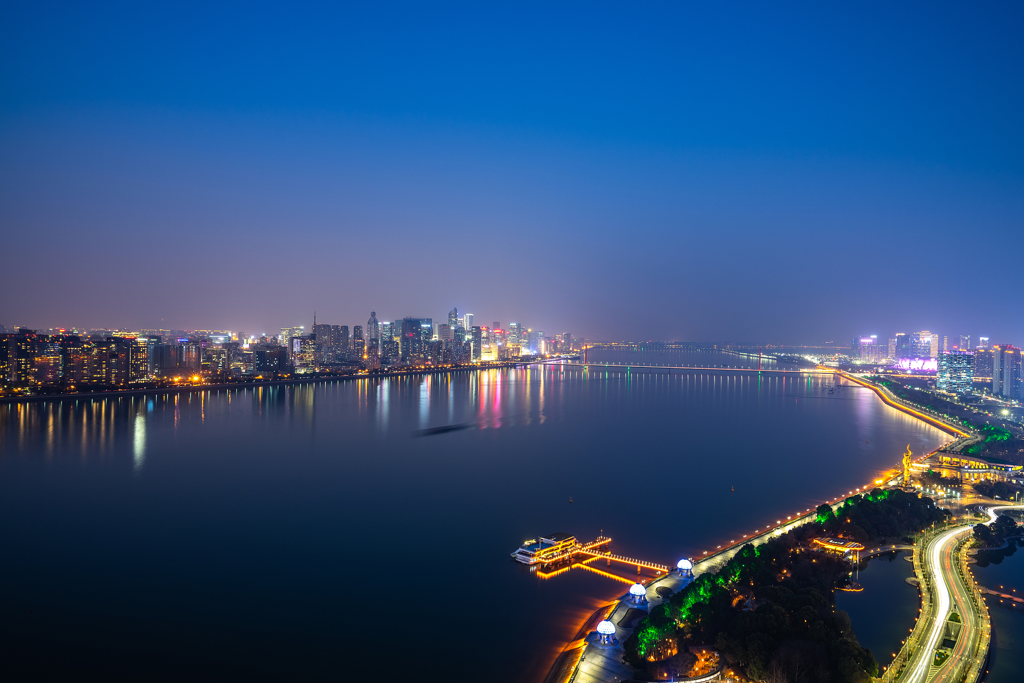 panoramic city skyline in hangzhou china