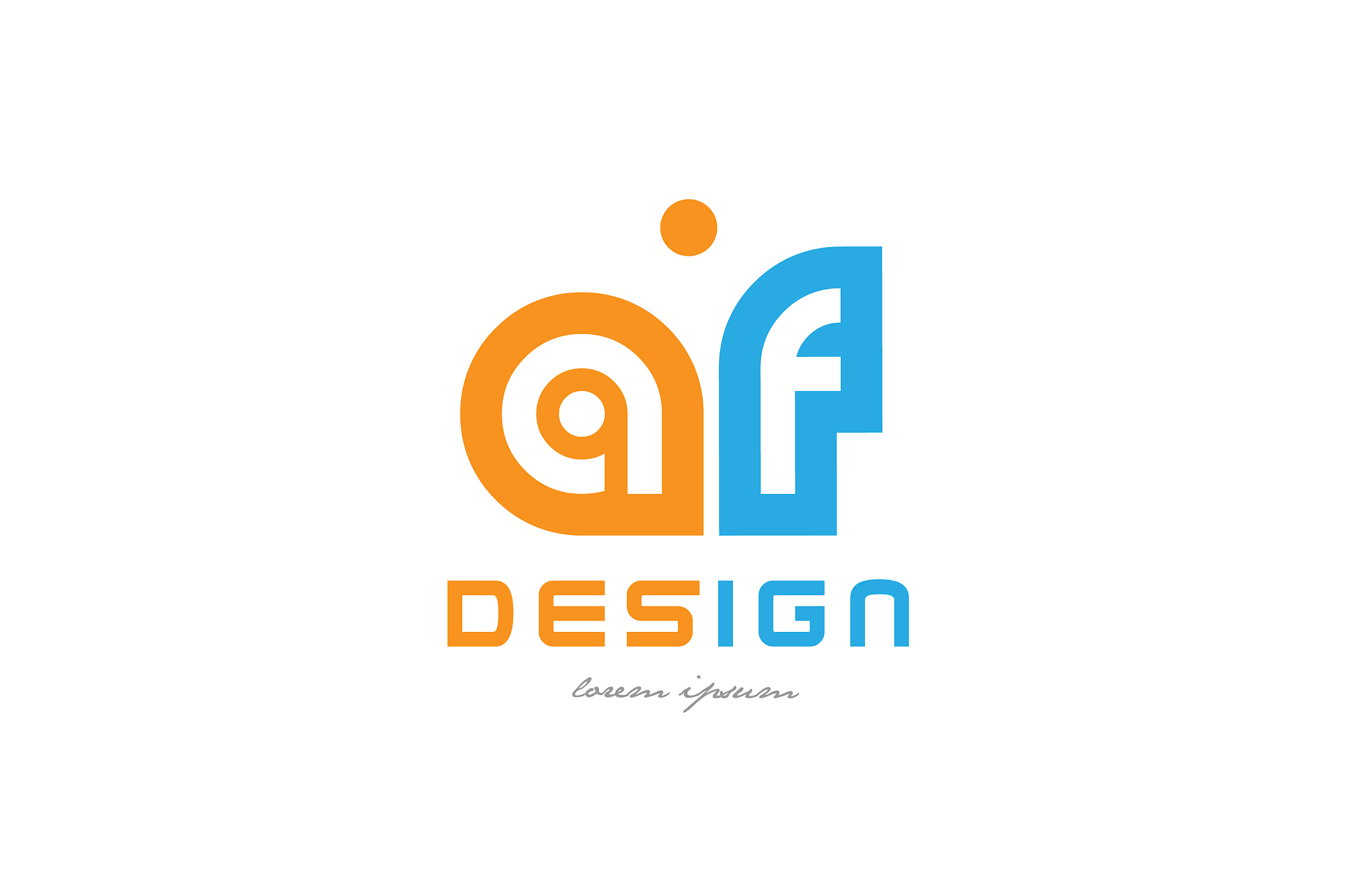 af a f orange blue alphabet letter logo