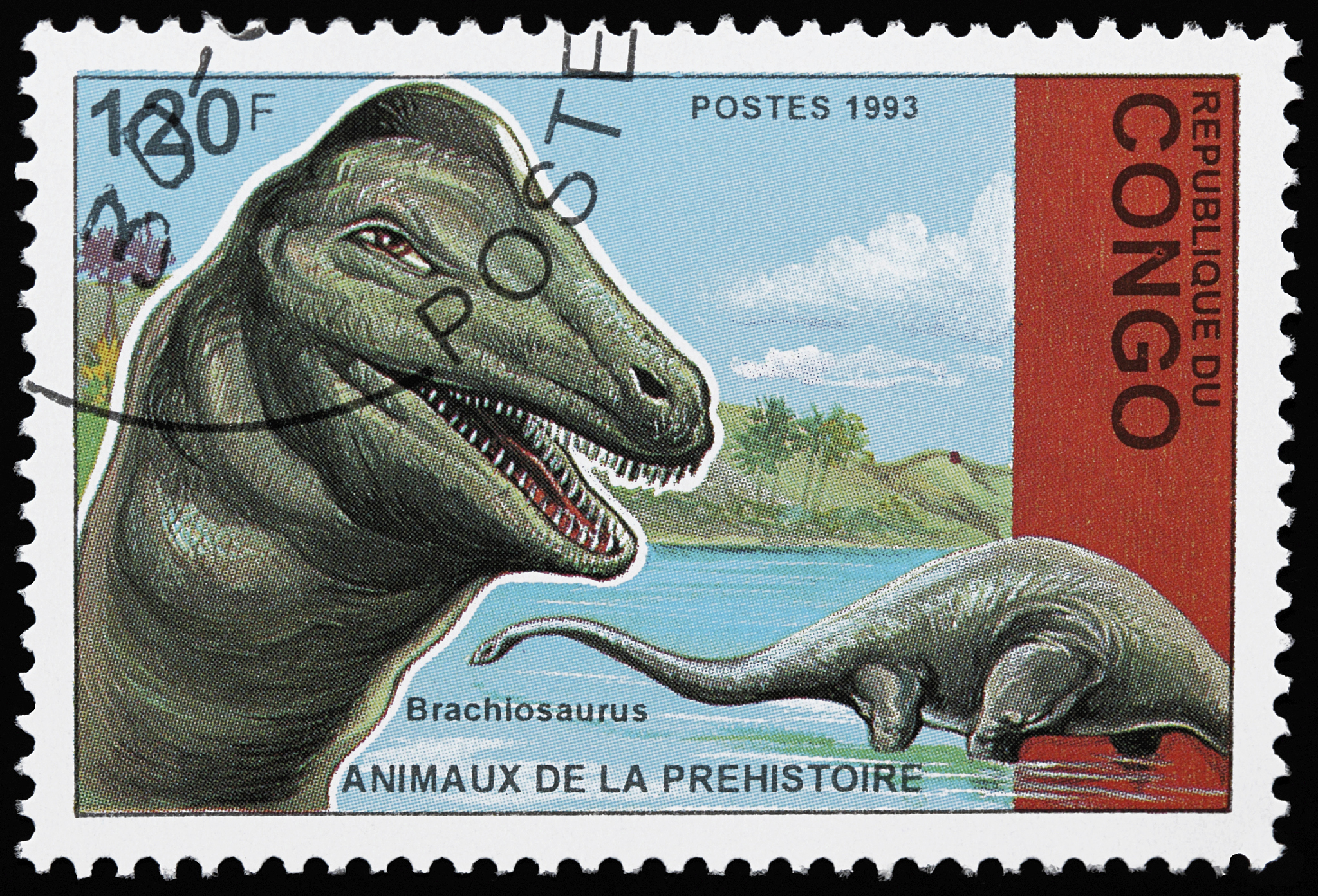 brachiosaurus dinosaur stamp