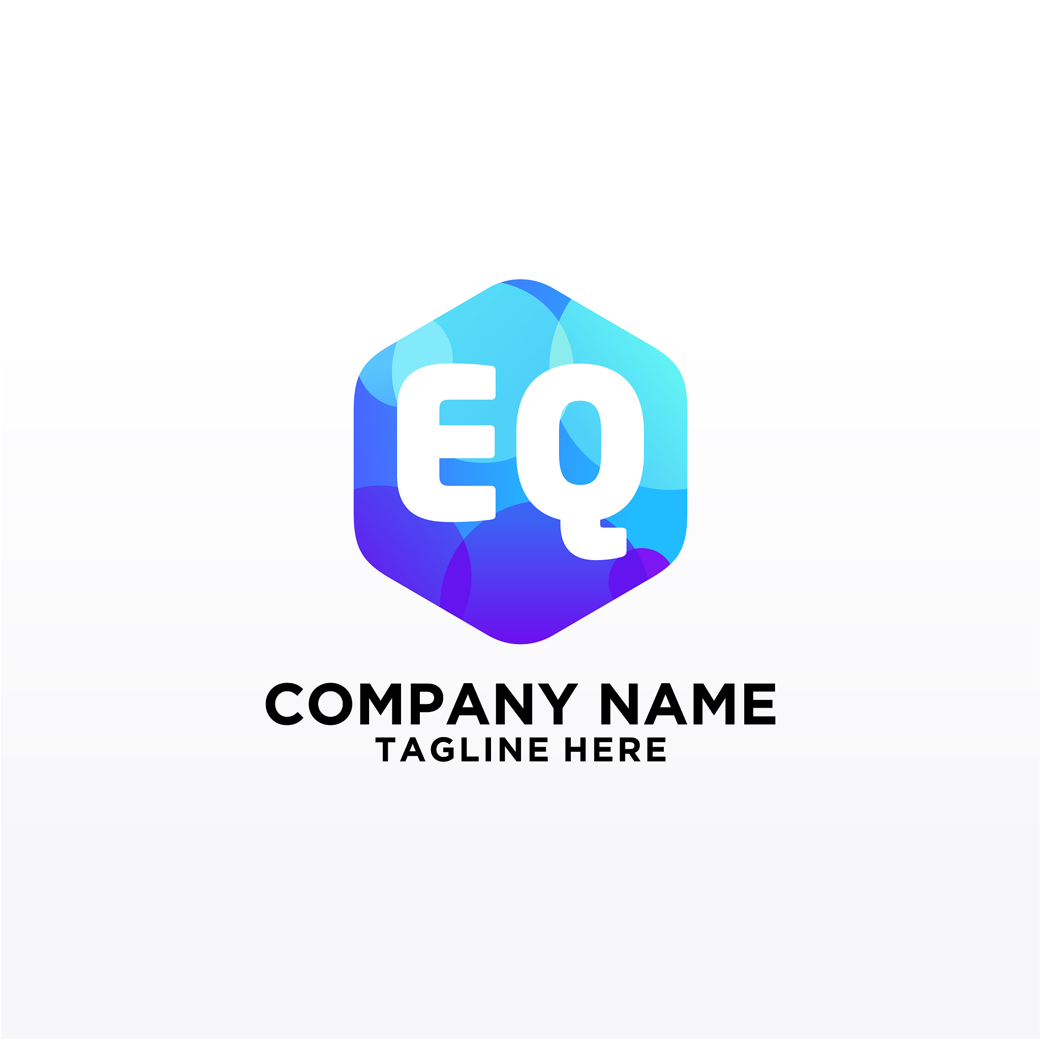 eq initial logo with colorful circle template